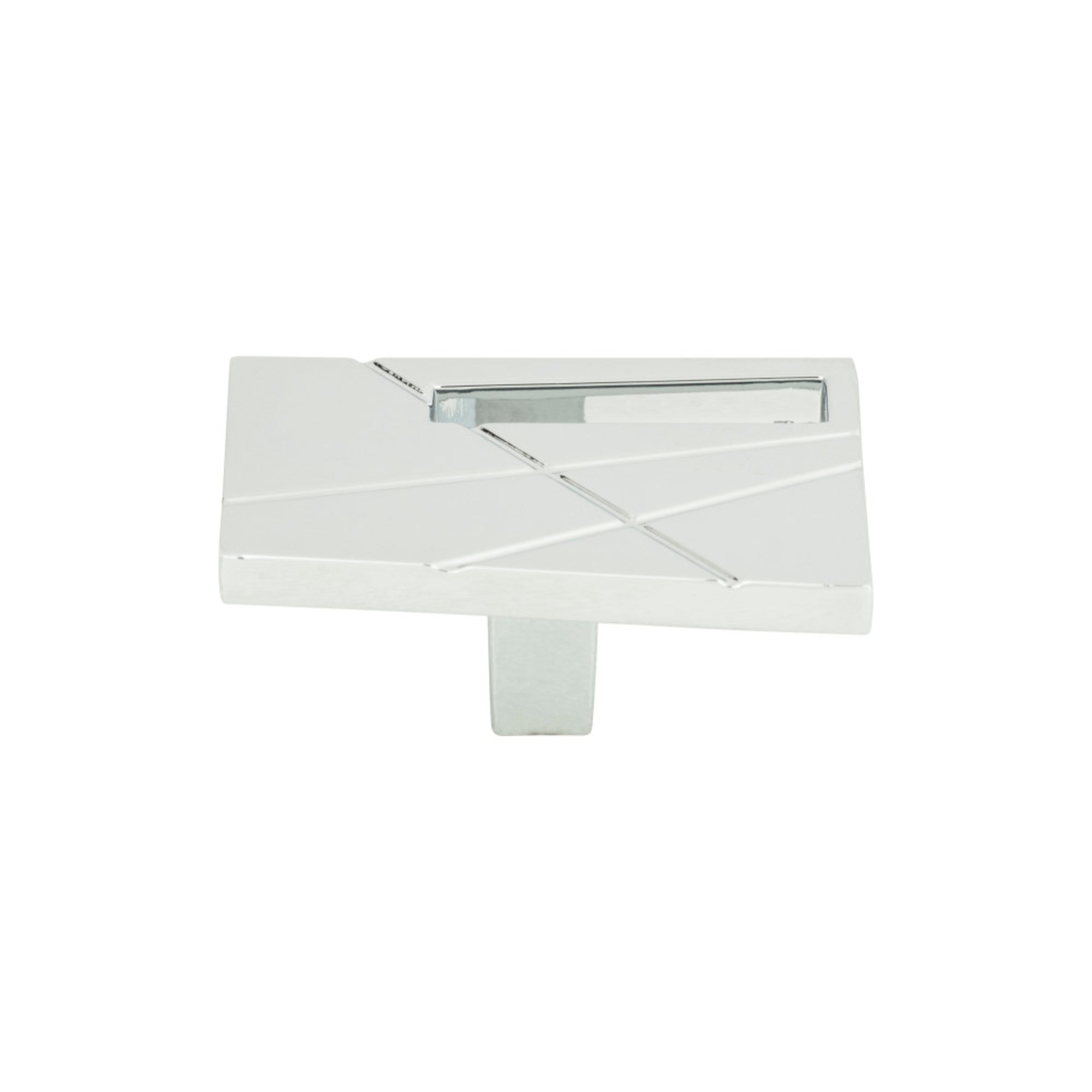 Modernist Right Rectangle Knob - Polished Chrome
