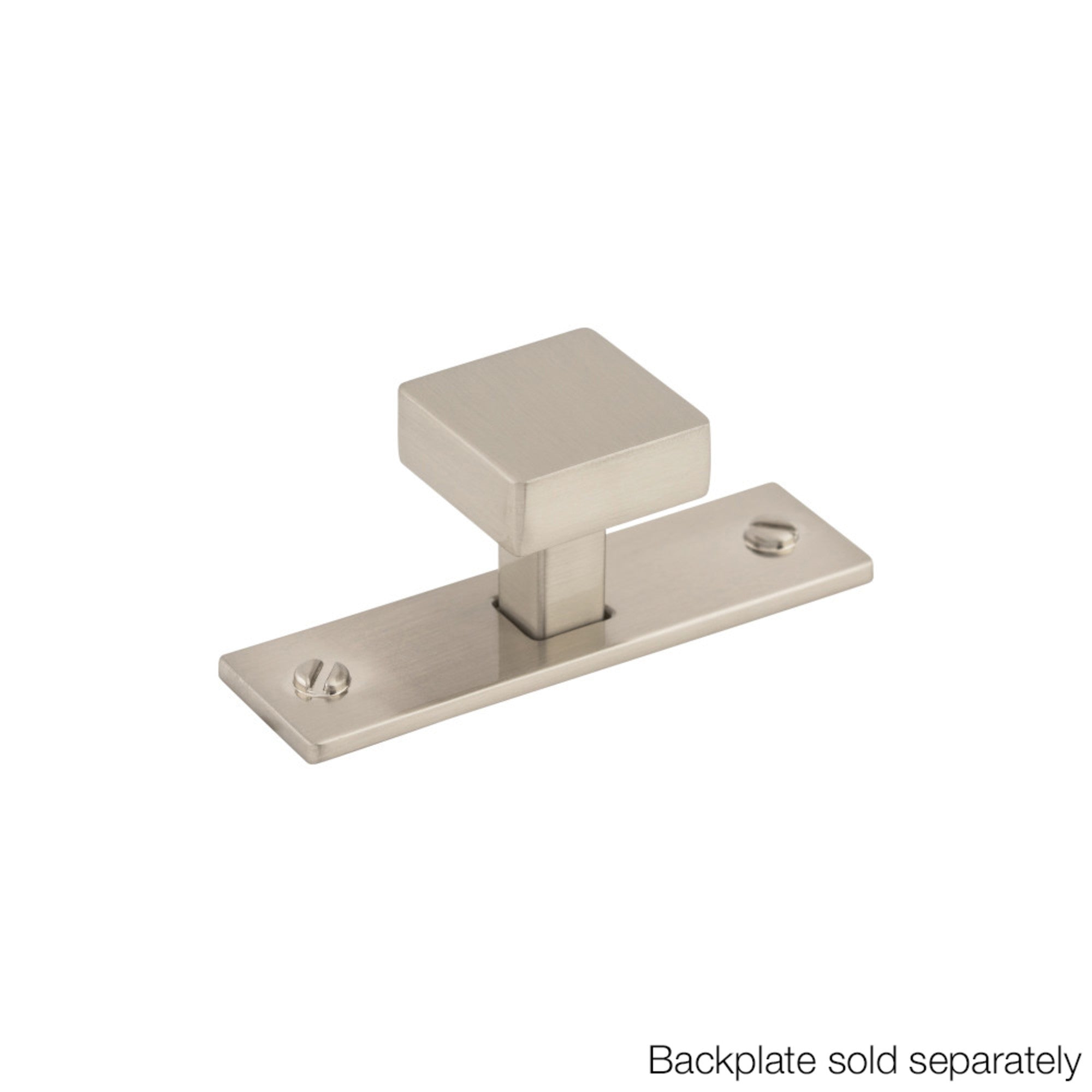 Channing 1 1/16" Length Square Knob - Brushed Satin Nickel