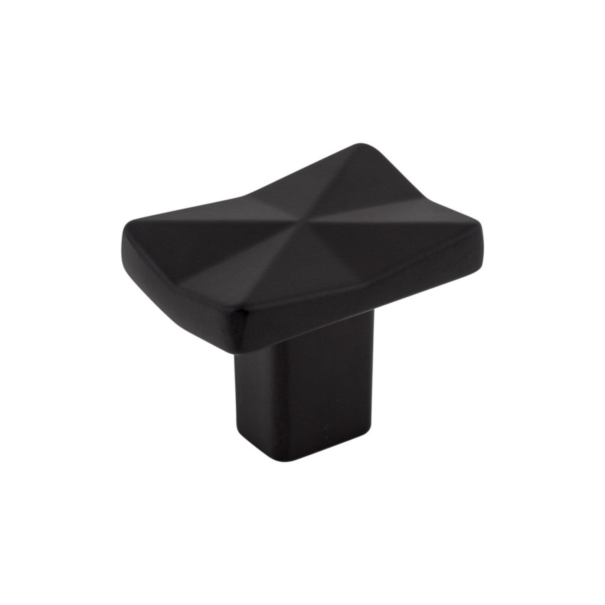 Quilted 1 1/4" Length Rectangle Knob - Flat Black