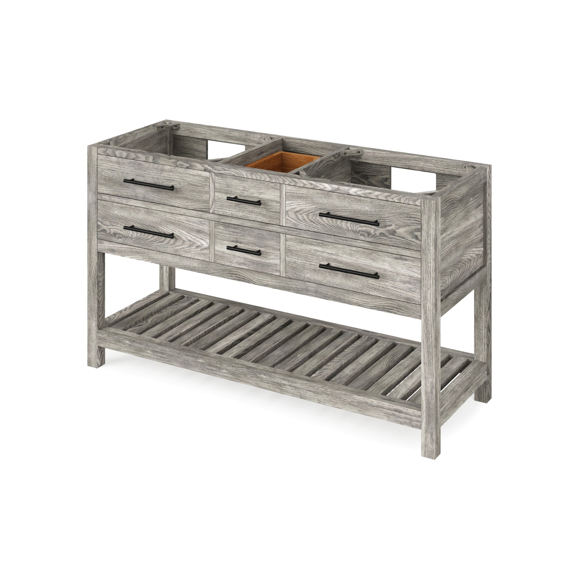 60" Wavecrest Vanity – Double Bowl – Weathered Grey