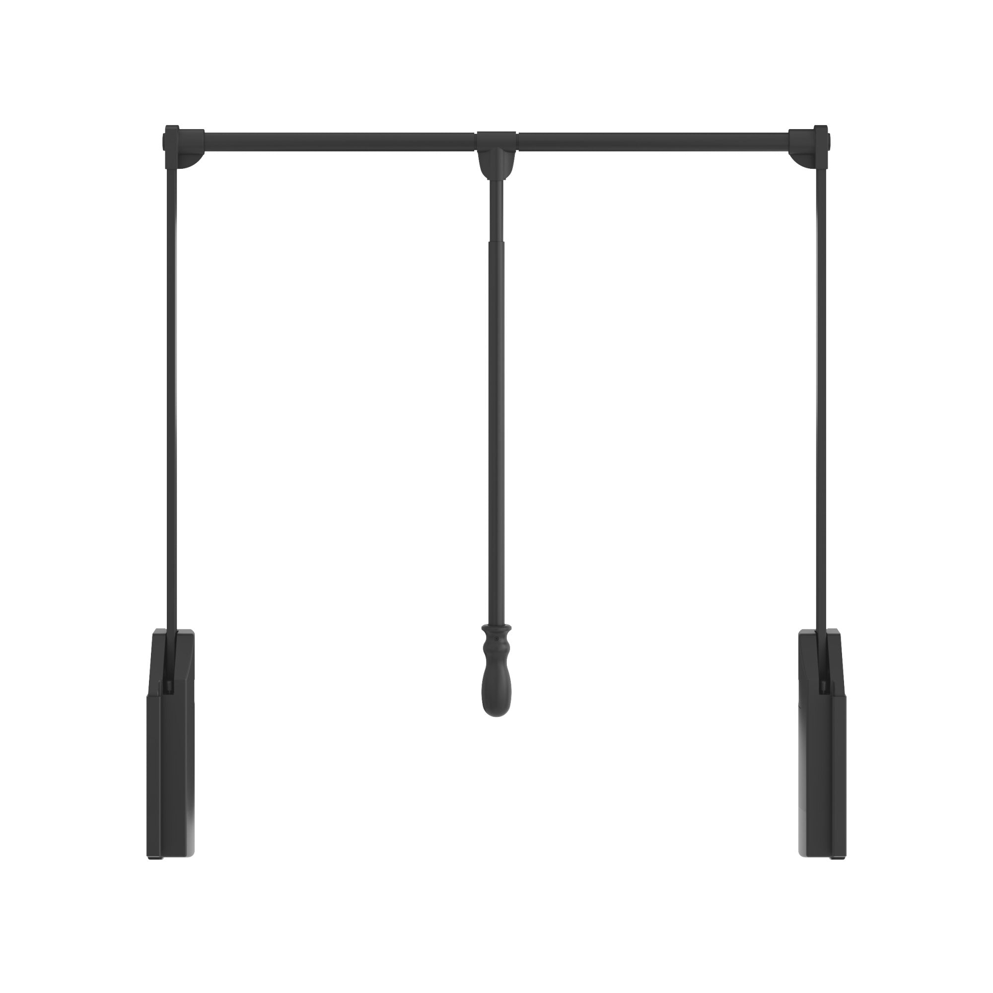 Black Soft-close Expandable Wardrobe Lift for 33" - 48" Openings