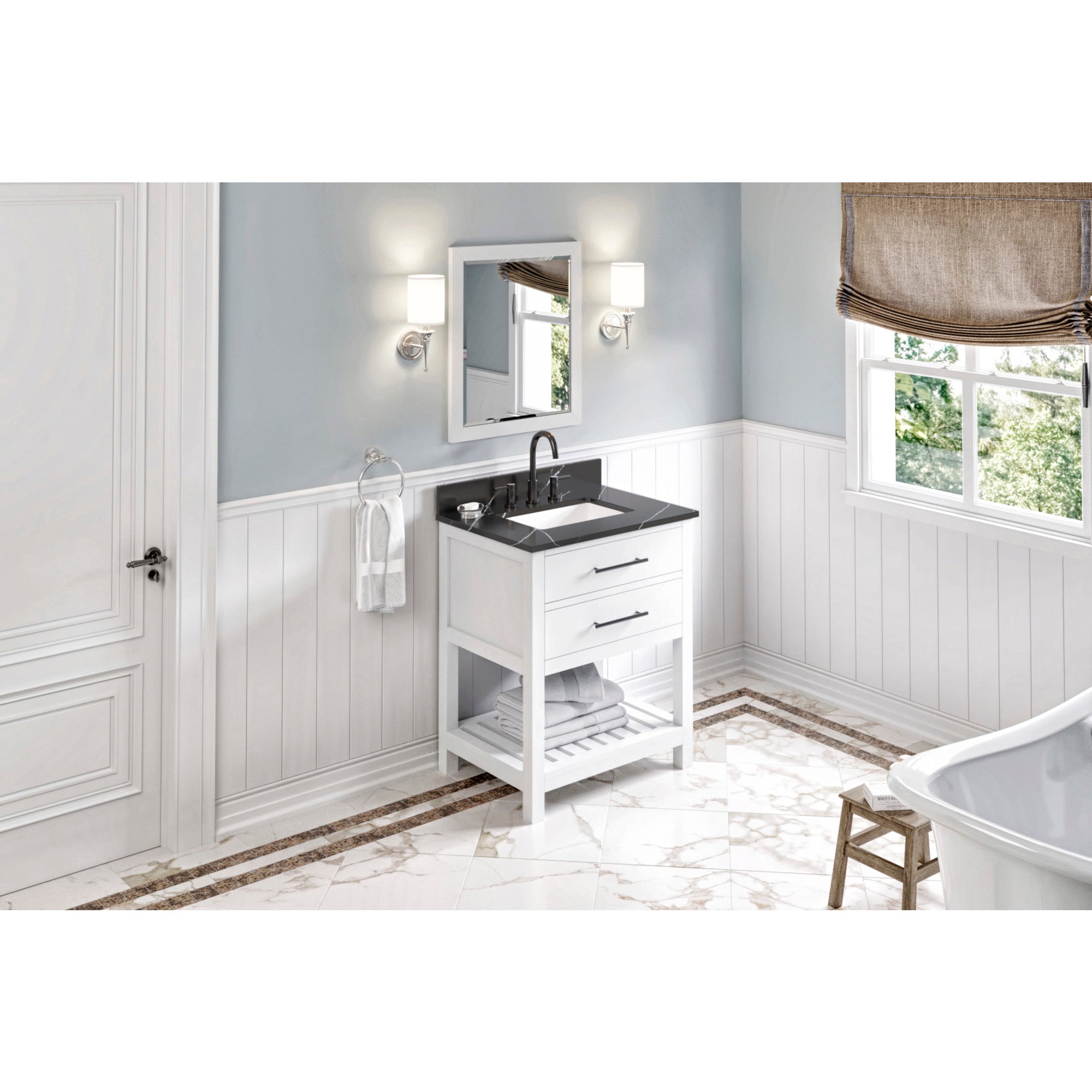 30" Wavecrest Vanity – White