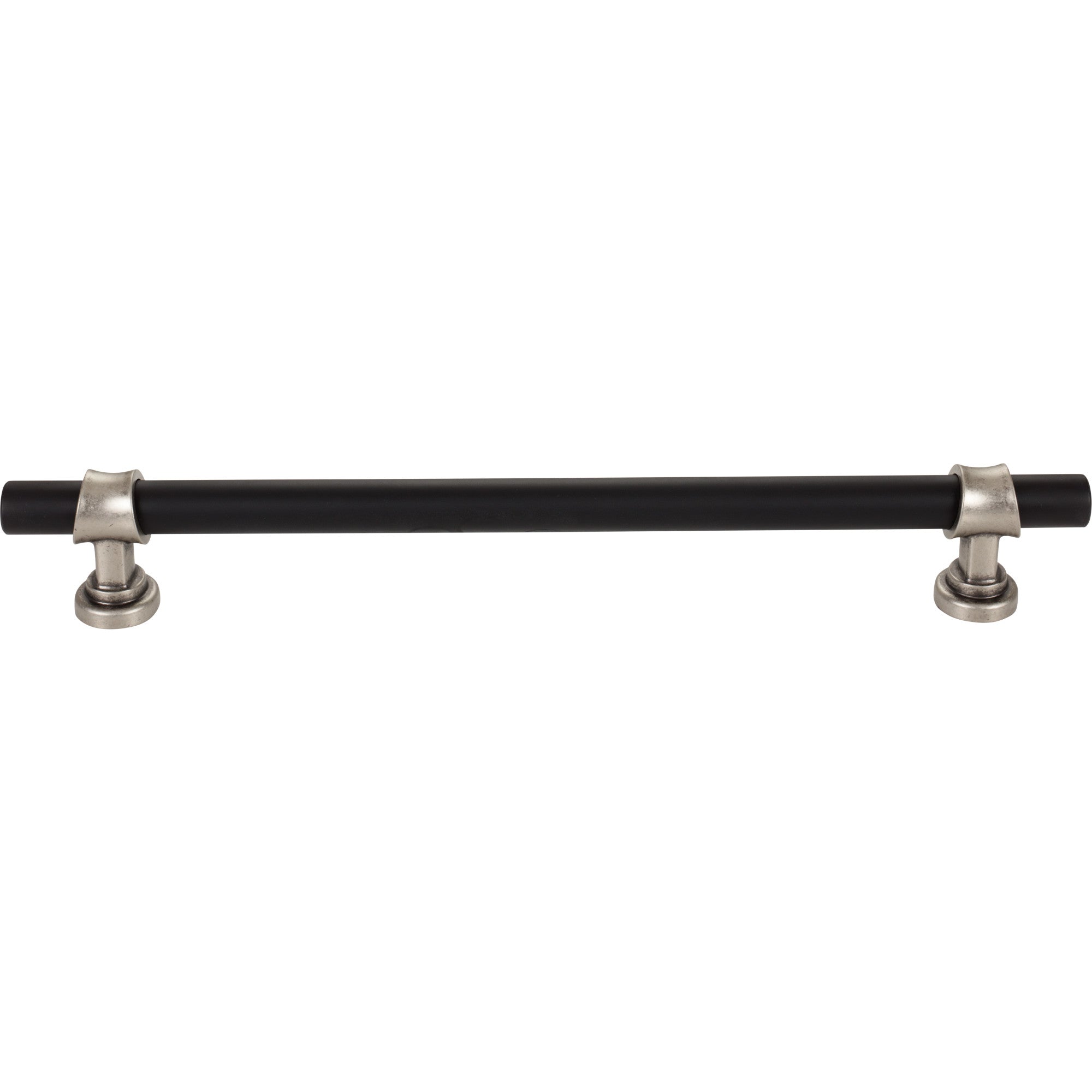 Bit 12" Center to Center Bar Pull - Flat Black and Pewter Antique