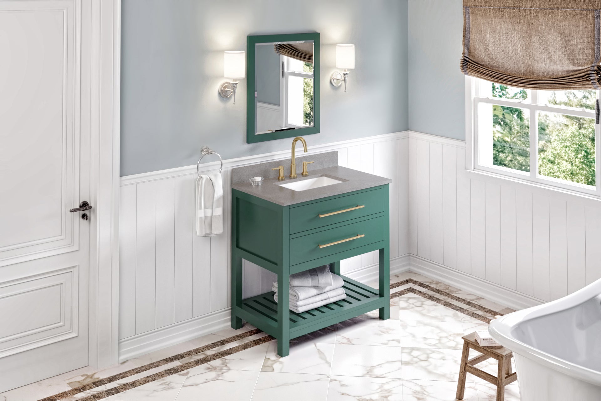 36" Wavecrest Vanity – Forest Green
