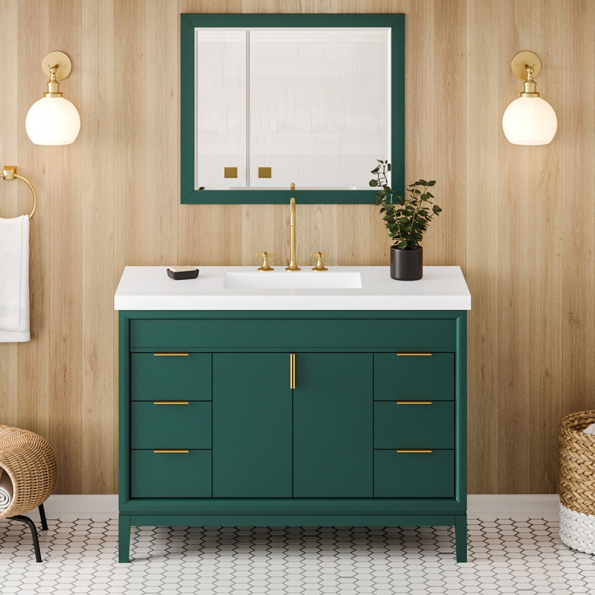 48" Theodora Vanity – Forest Green