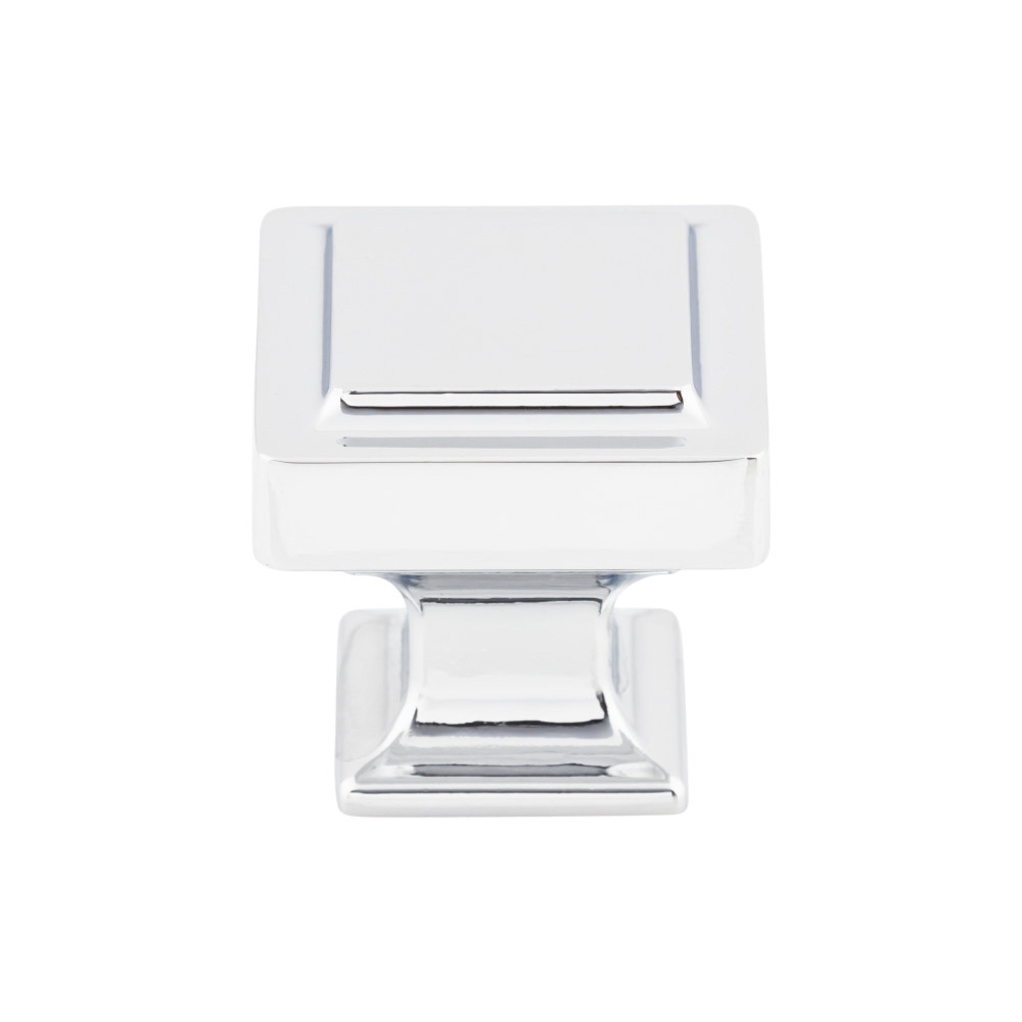 Ascendra 1 1/4" Length Square Knob - Polished Chrome