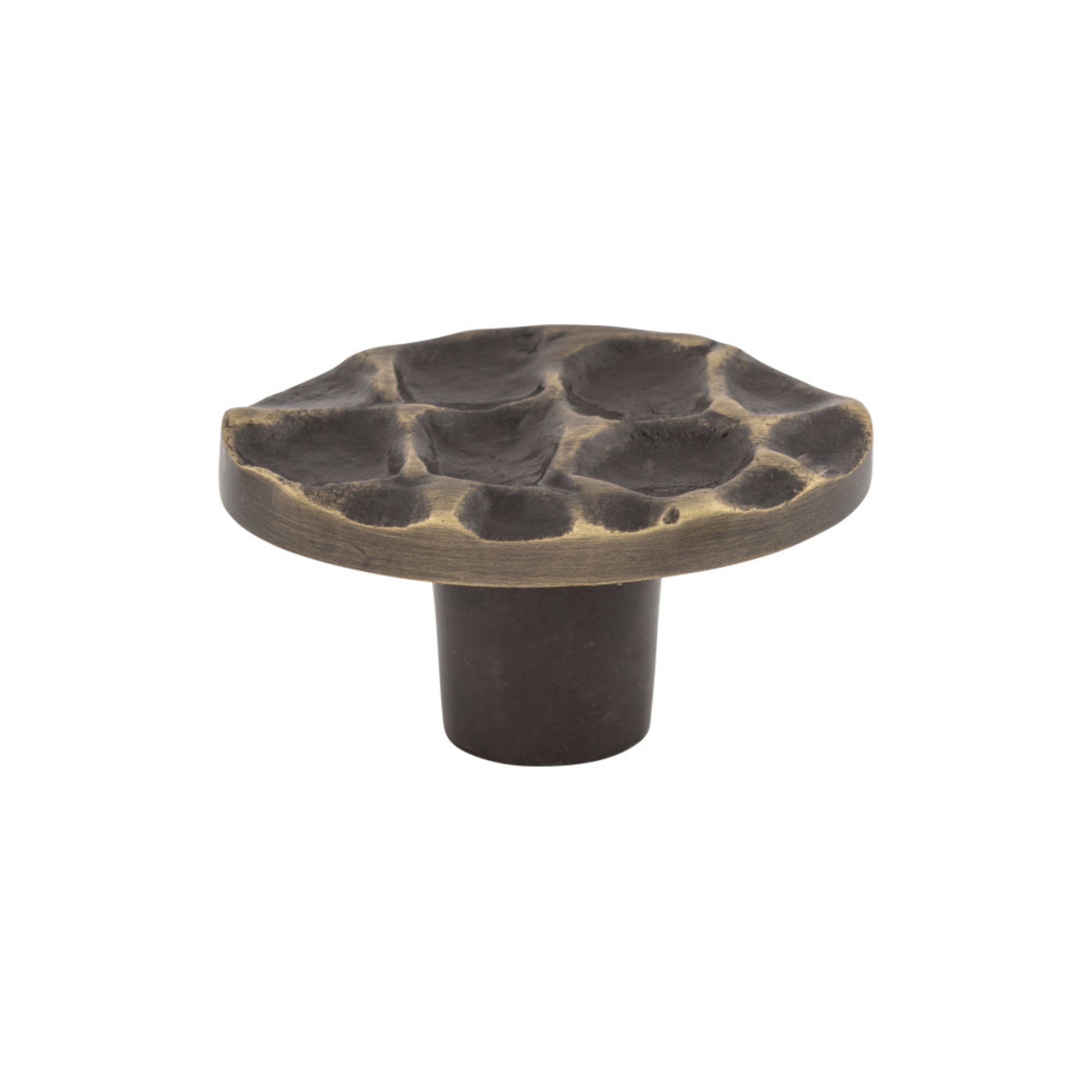 Cobblestone 2" Length Oval Knob - Brass Antique
