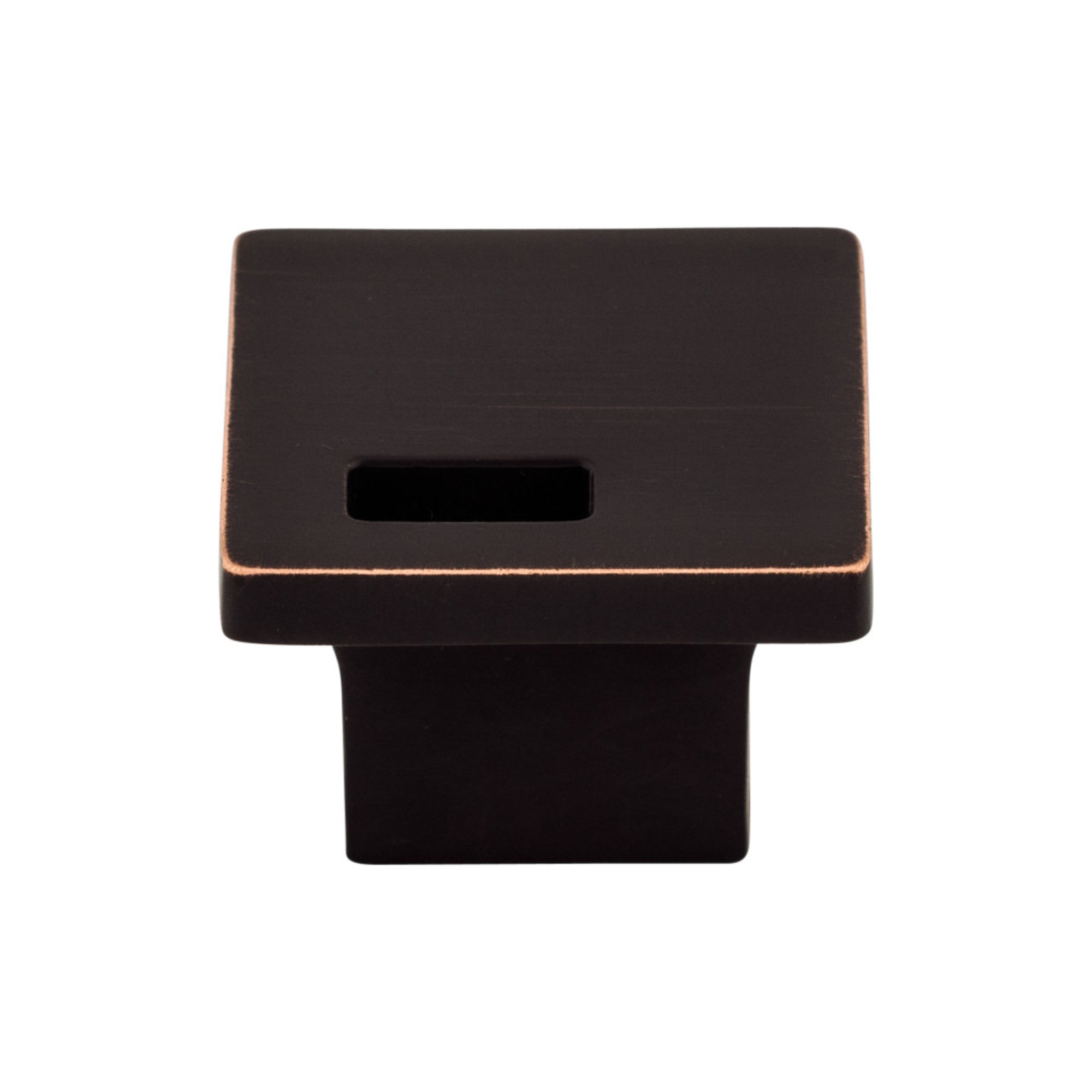 Modern Metro Slot 1 1/4" Length Square Knob - Tuscan Bronze
