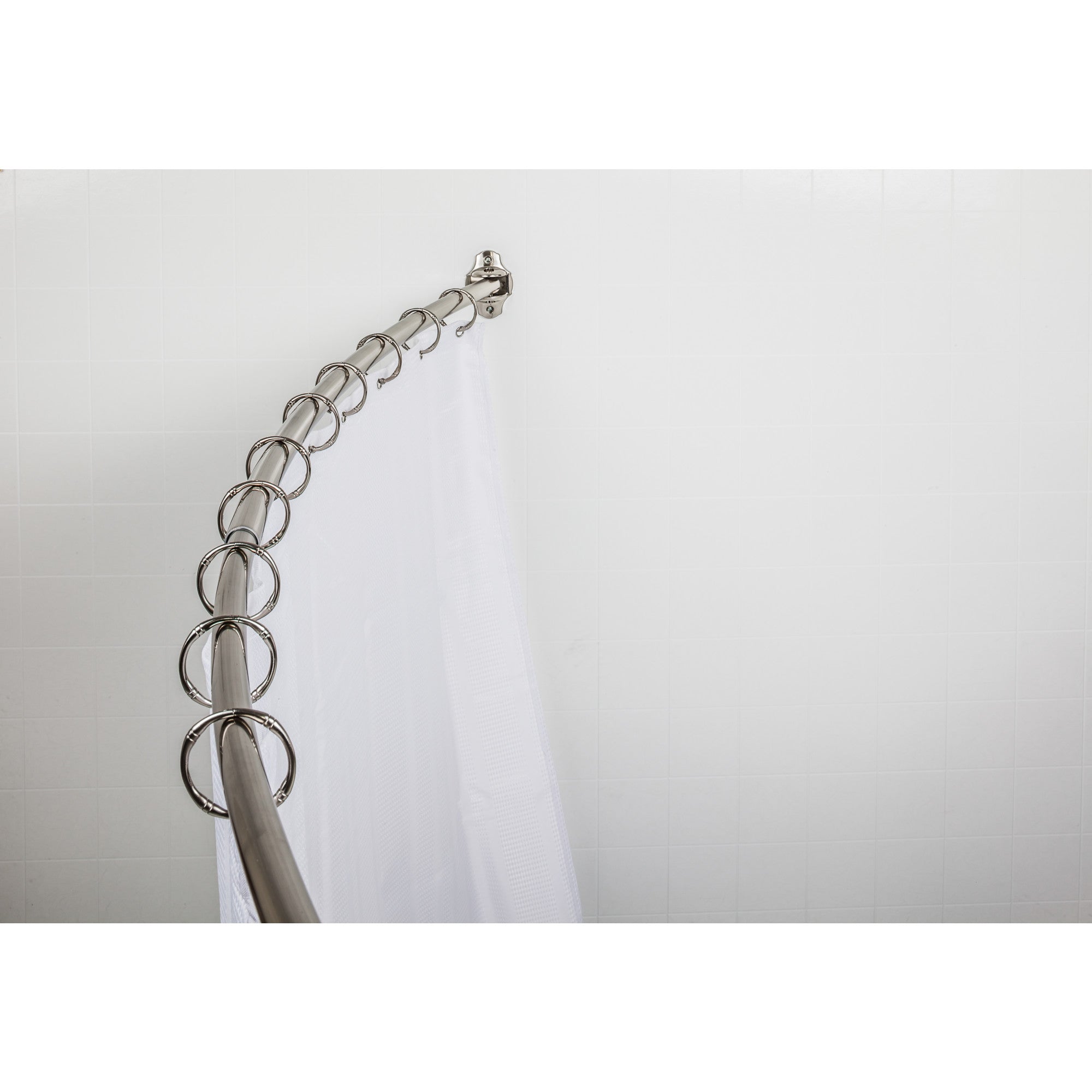 56"-72" Satin Nickel Adjustable Curved Shower Curtain Rod - Retail Packaged