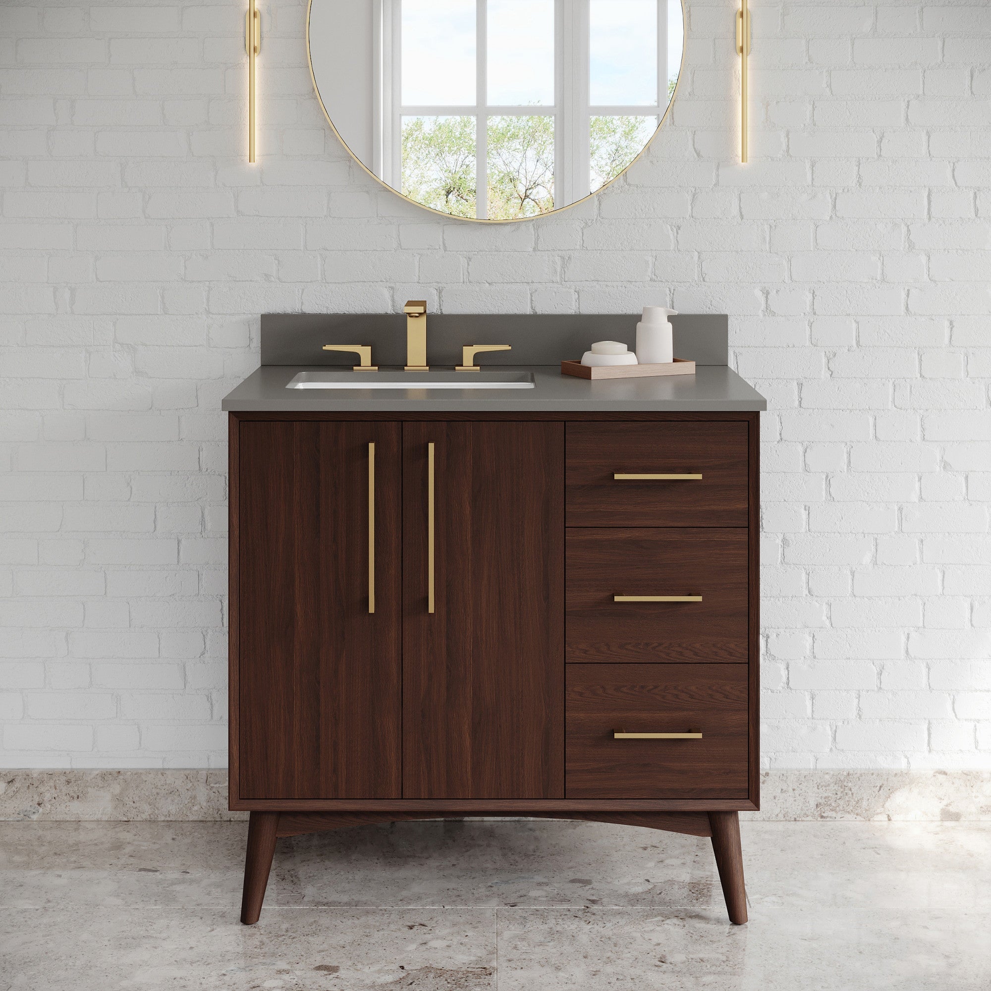 36" Dashwood Vanity – Dark Walnut