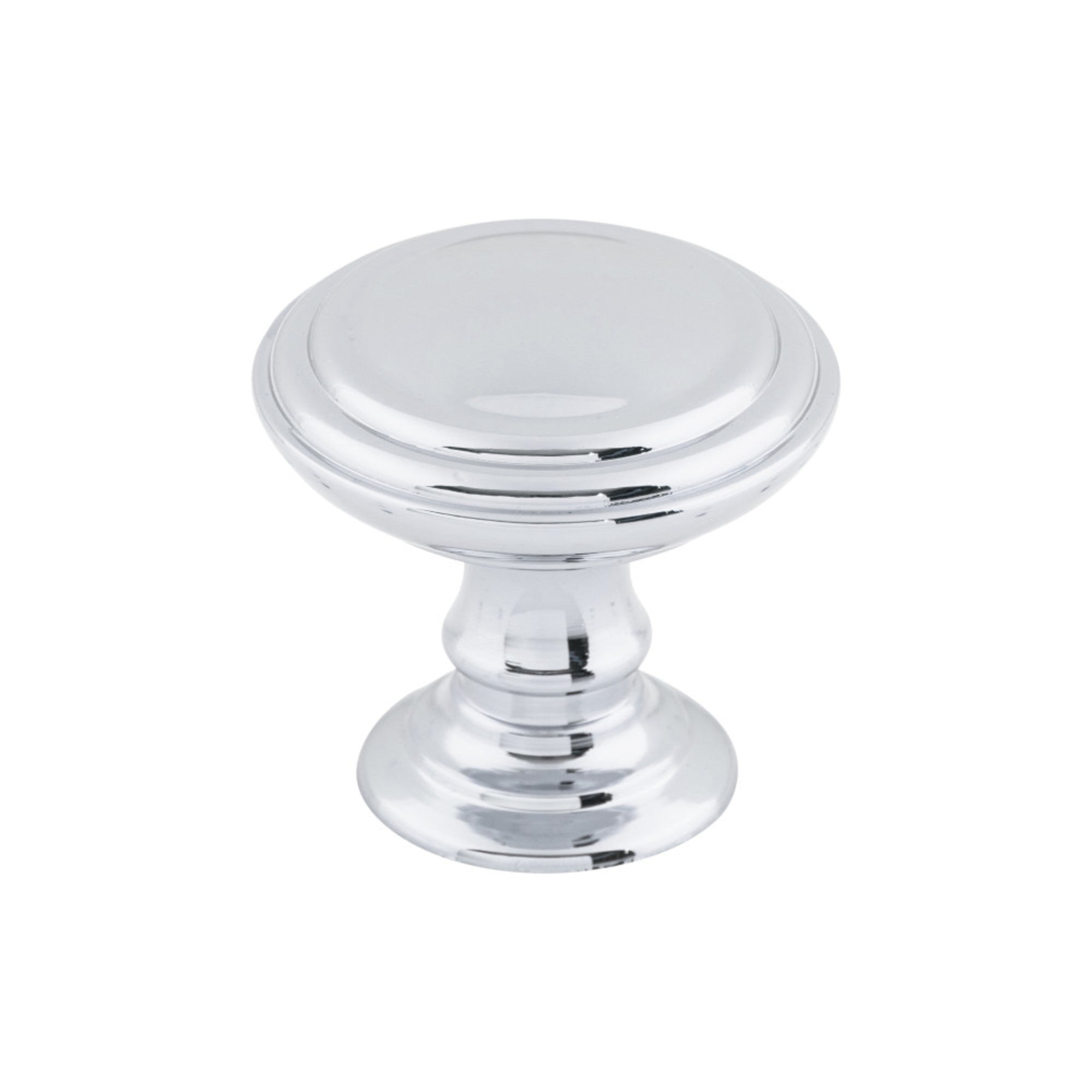 Reeded Round Knob - Polished Chrome