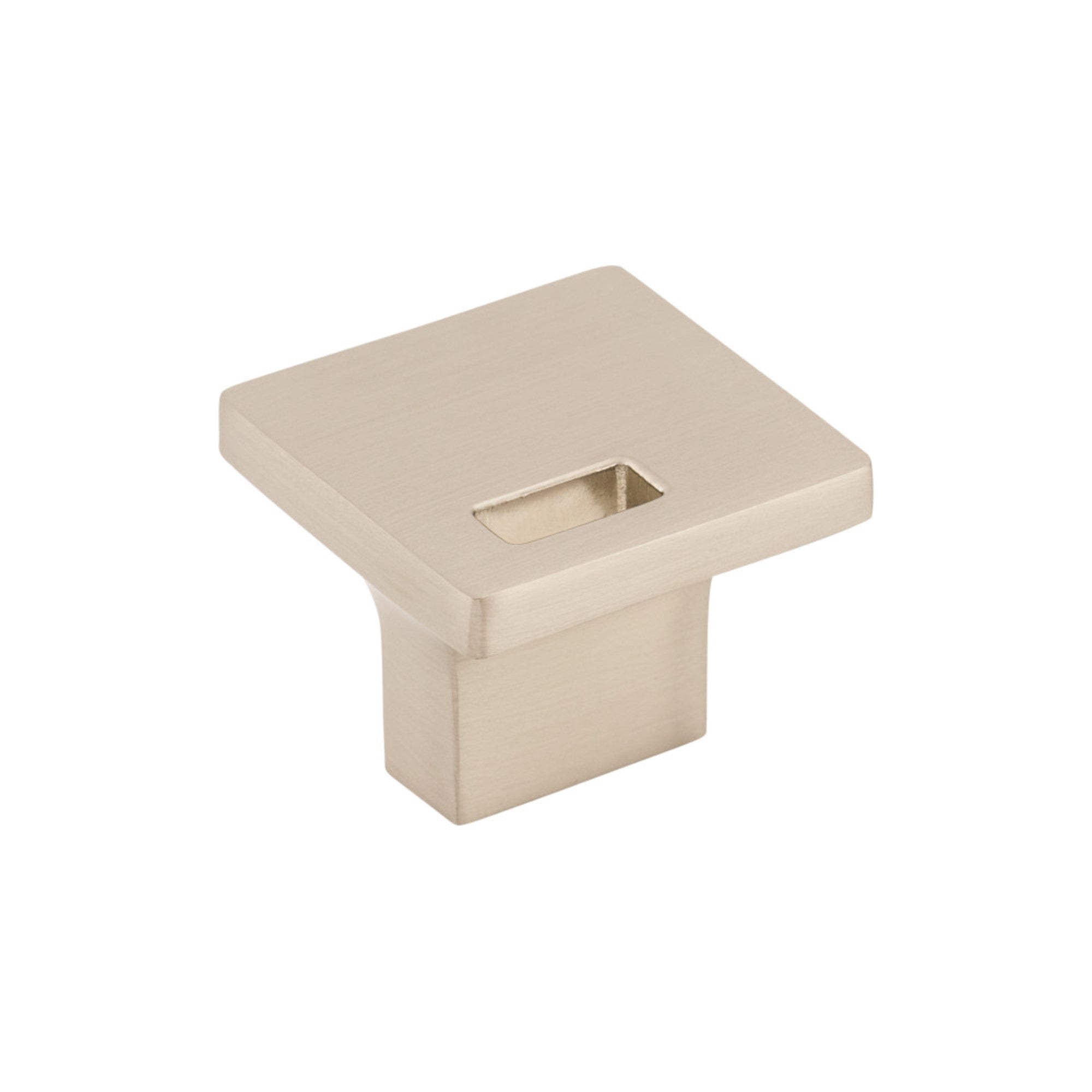 Modern Metro Slot 1 1/4" Length Square Knob - Brushed Satin Nickel