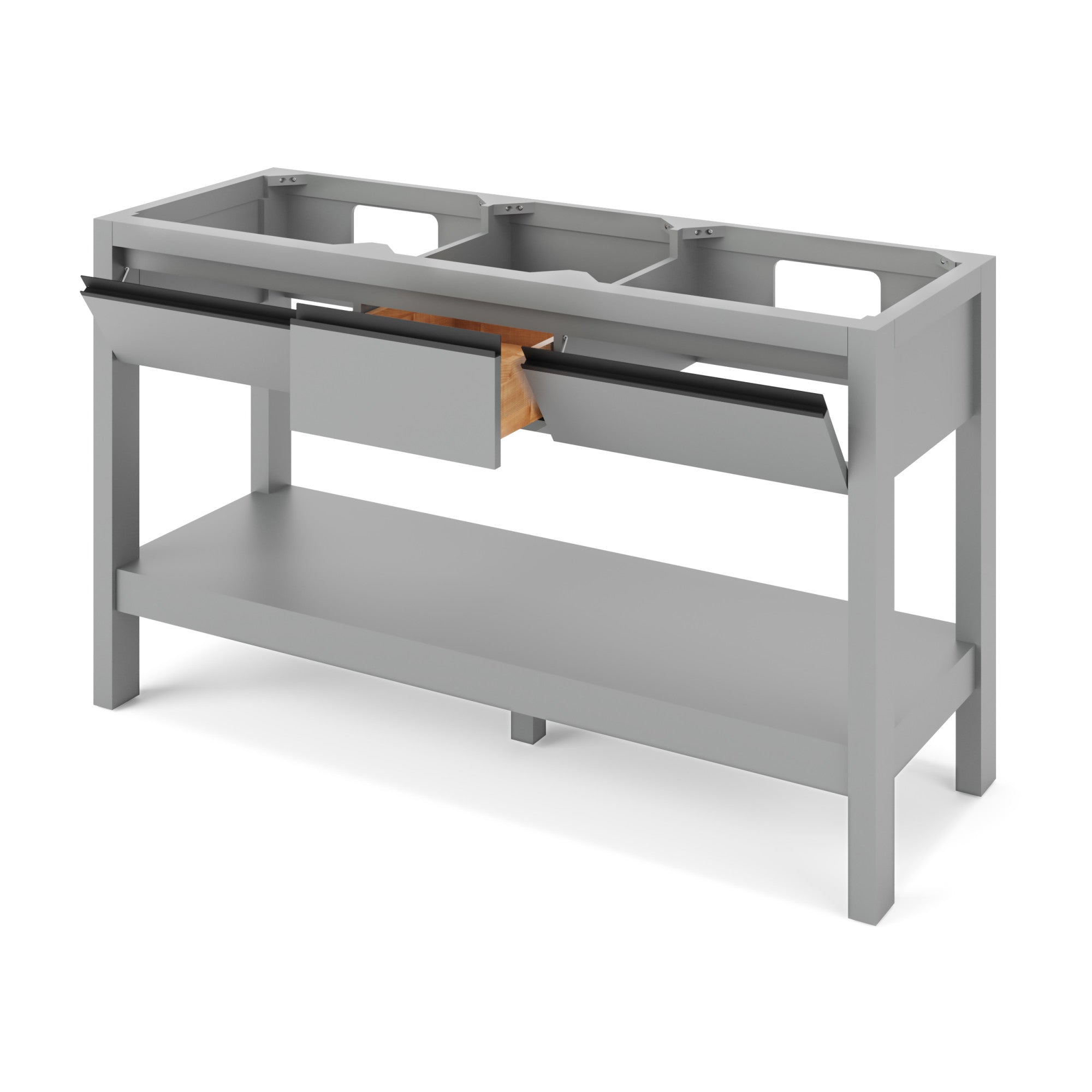60" Jubilee Vanity – Double Bowl – Weathered Grey