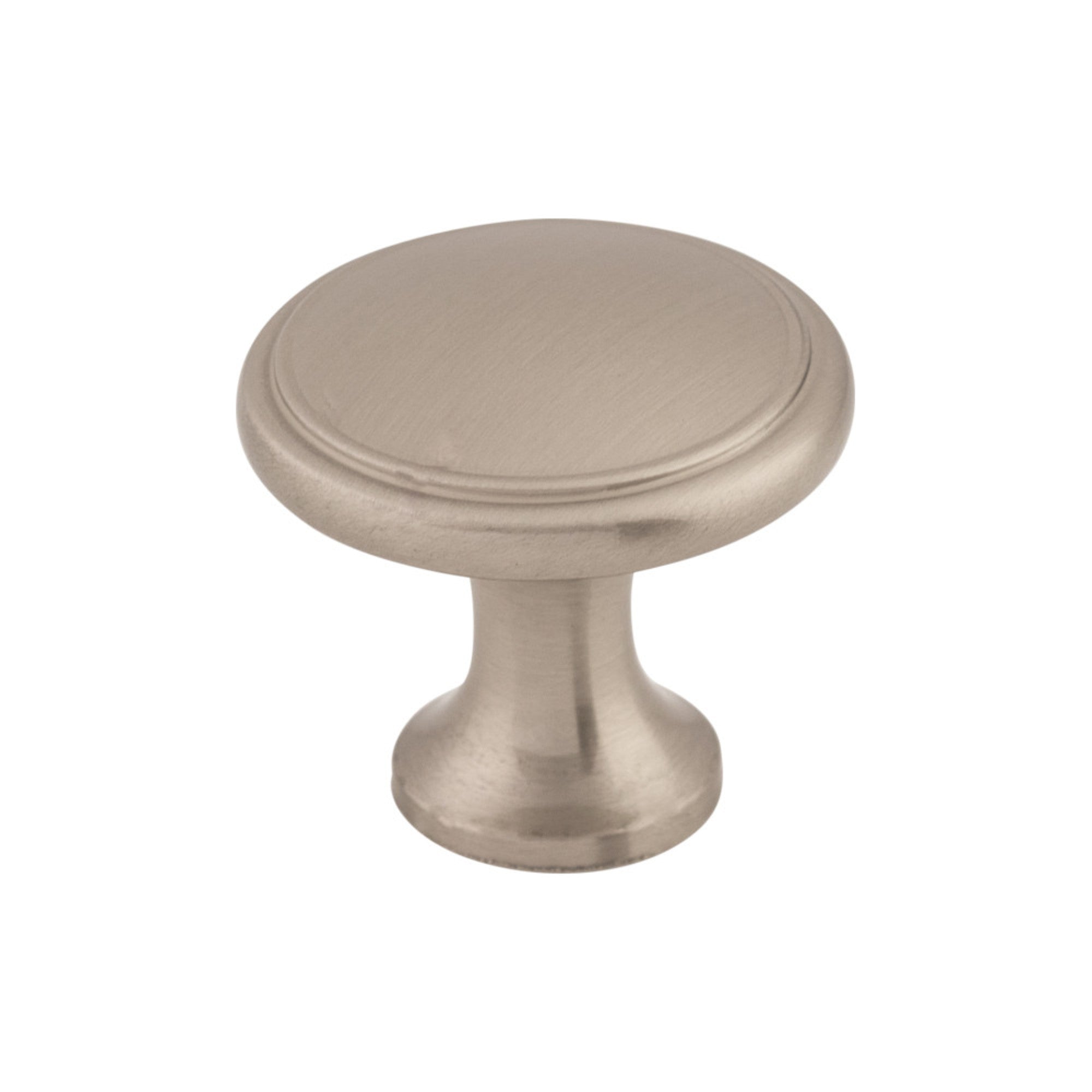 Ringed 1 1/8" Diameter Round Knob - Brushed Satin Nickel