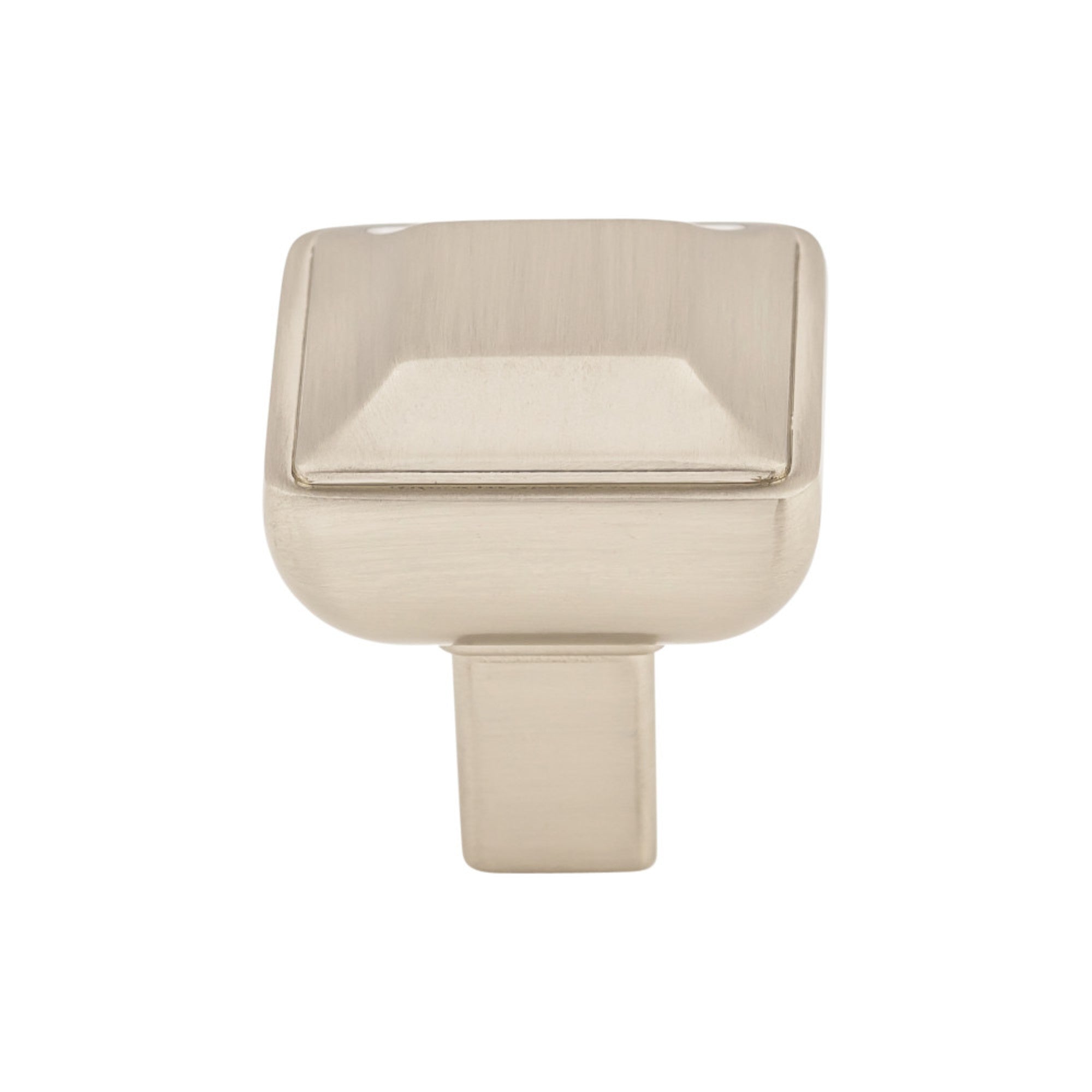 Podium Square Knob - Brushed Satin Nickel