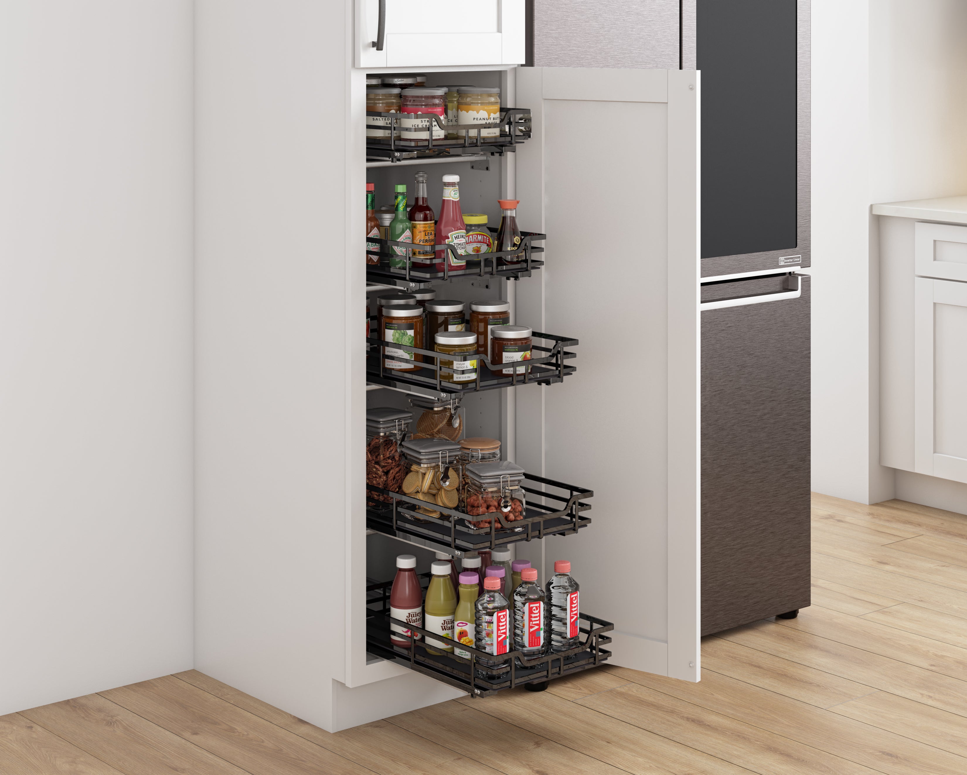 15" Black Nickel STORAGE WITH STYLE® Metal Soft-close Pullout Basket