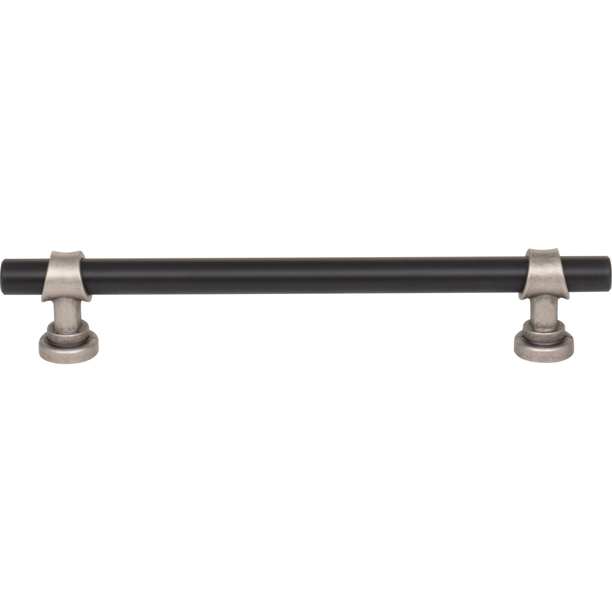 Bit 6 5/16" Center to Center Bar Pull - Flat Black and Pewter Antique