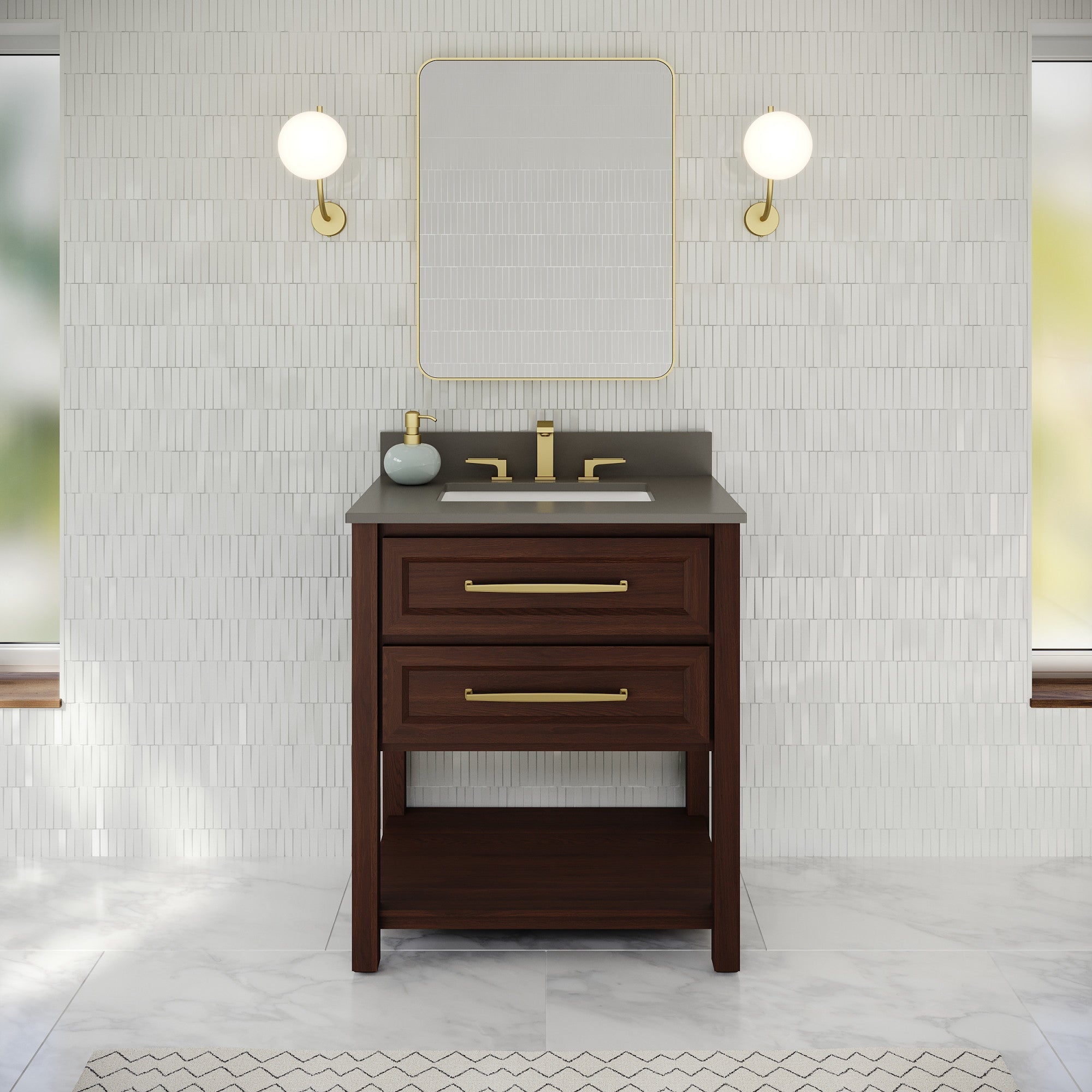 30" Kipling Vanity – Dark Walnut