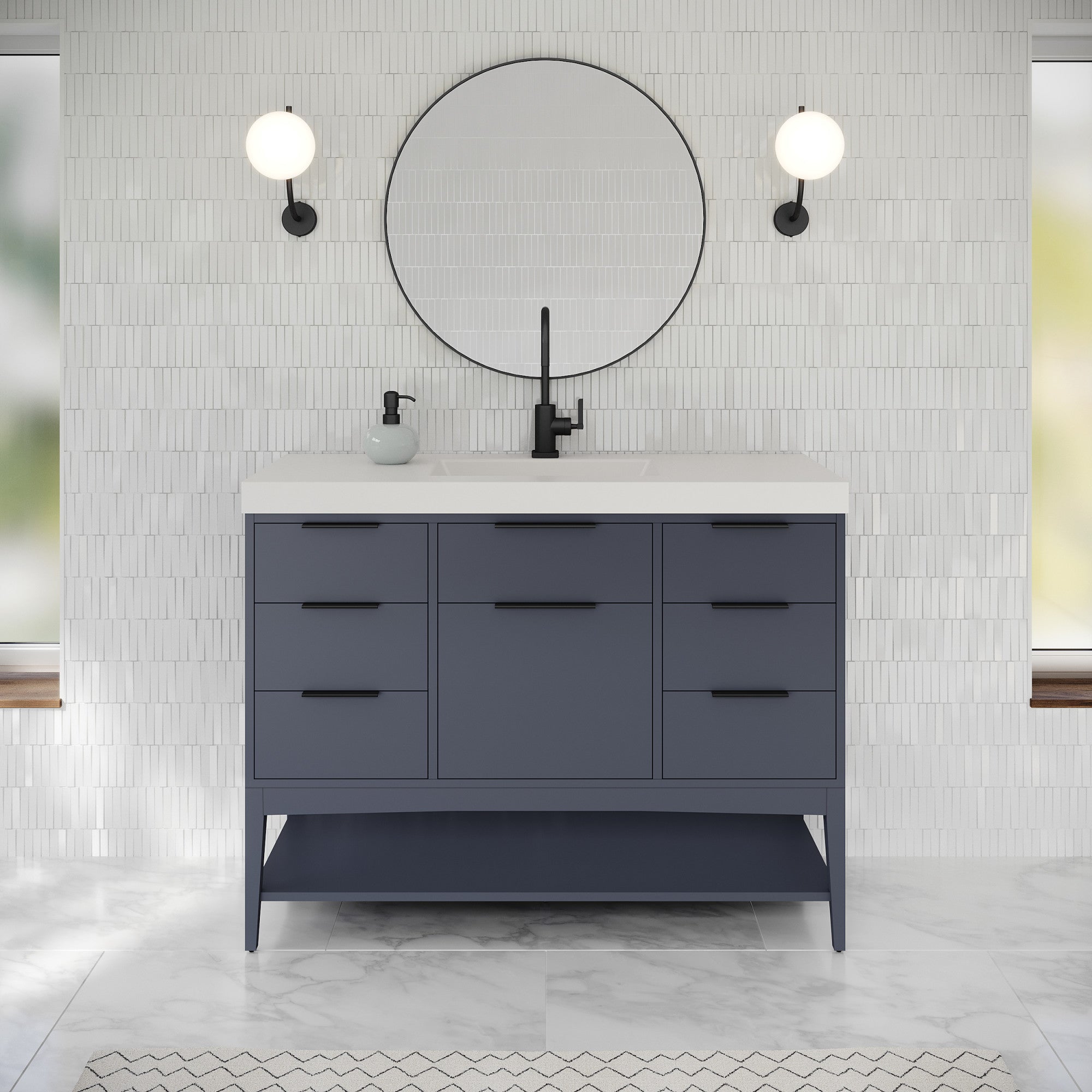 48" Gardner Vanity – Blue Steel