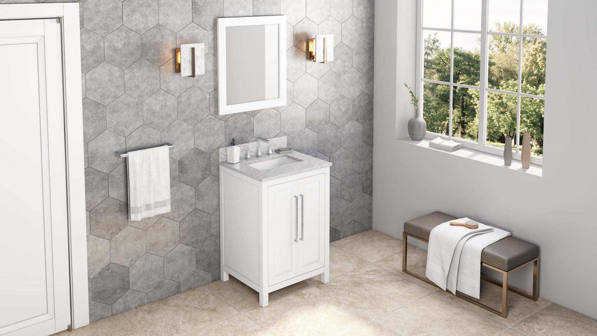 24" White Cade Vanity