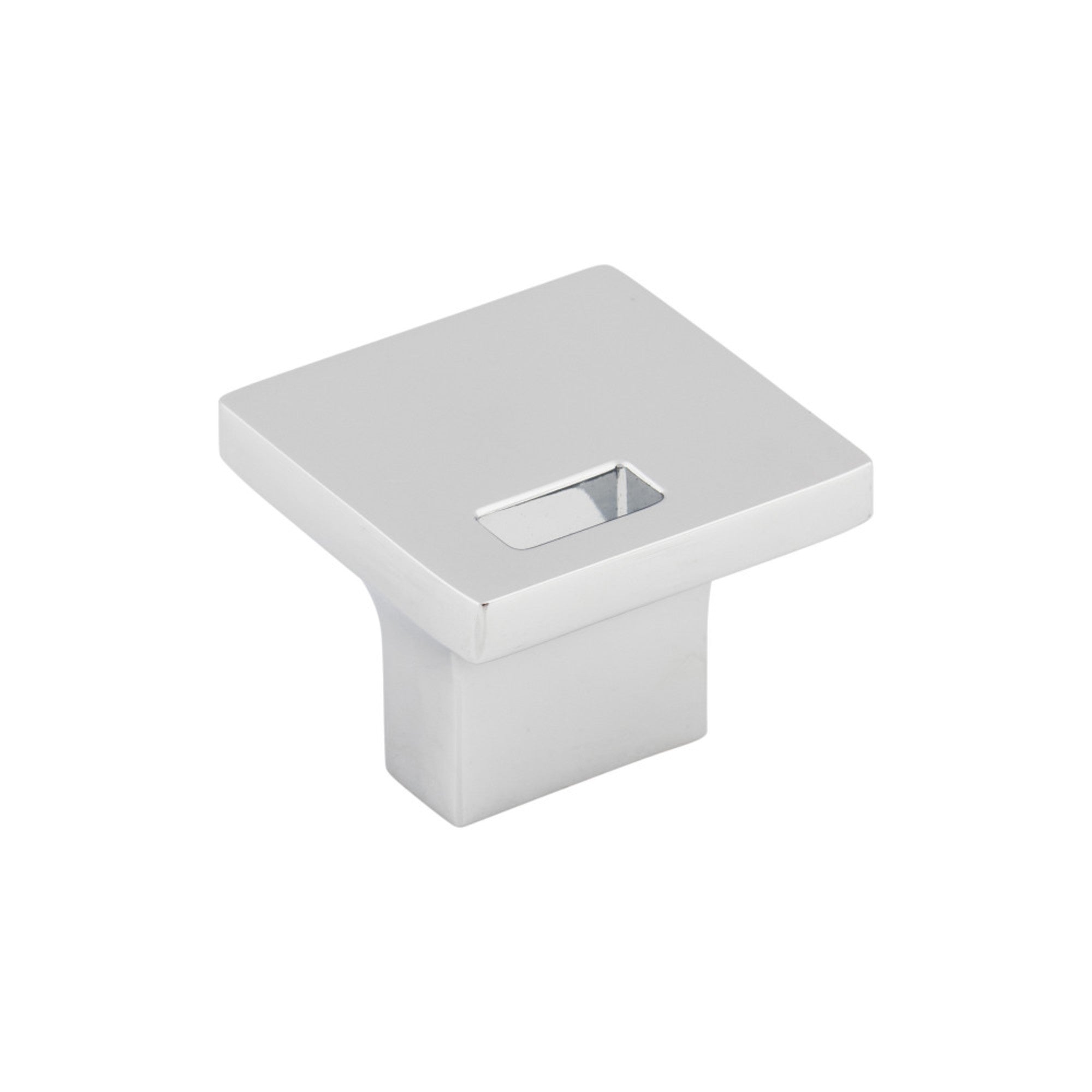 Modern Metro Slot 1 1/4" Length Square Knob - Polished Chrome