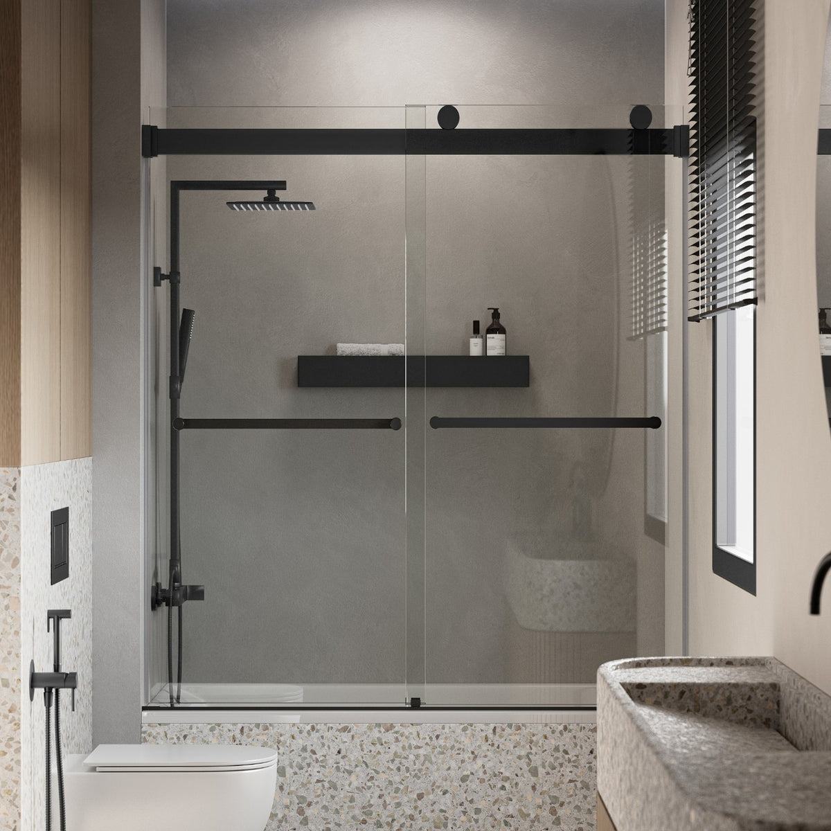 Seawin Viva Bypass Sliding Bathtub Door installed view