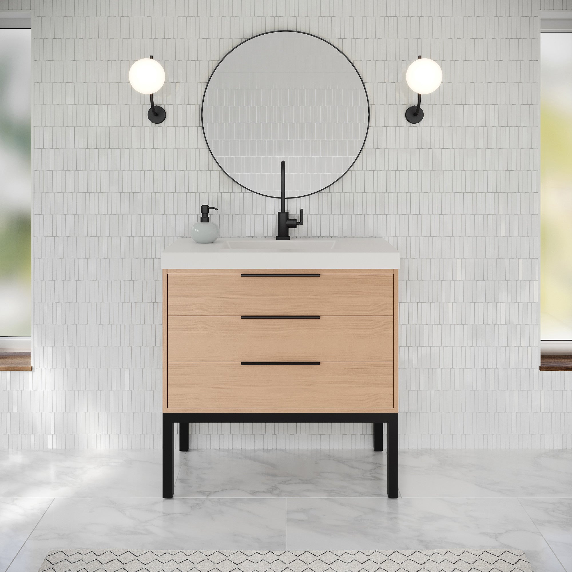 36" Gardner Vanity – Natural Oak