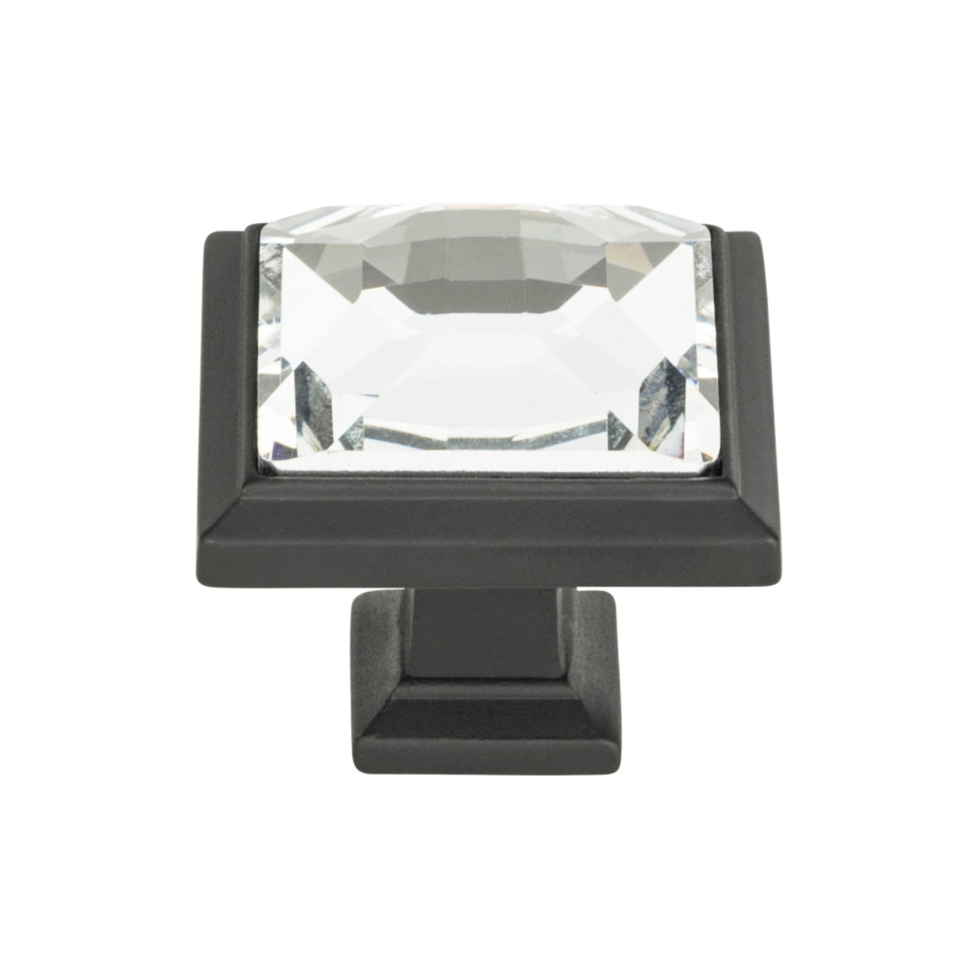 Legacy Crystal Square Knob - Matte Black
