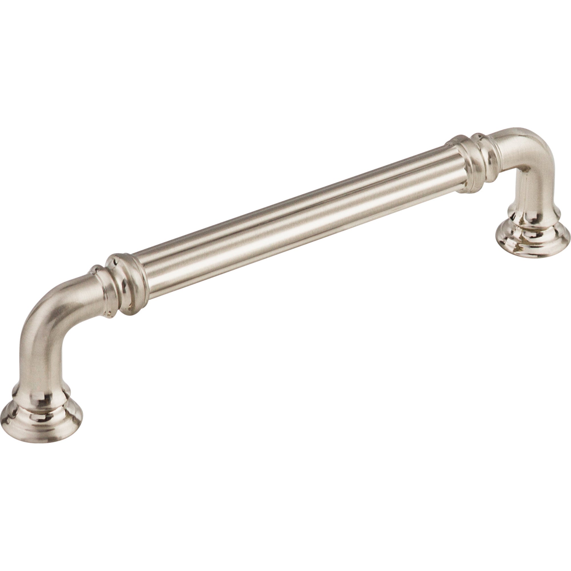 Reeded 5" Center to Center Bar Pull - Brushed Satin Nickel