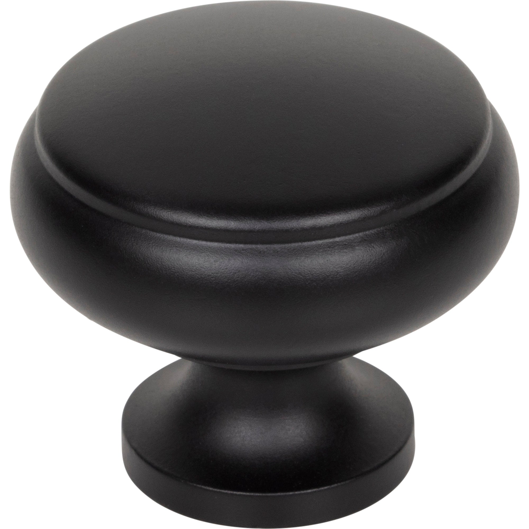 Cumberland 1 1/4" Diameter Round Knob - Flat Black