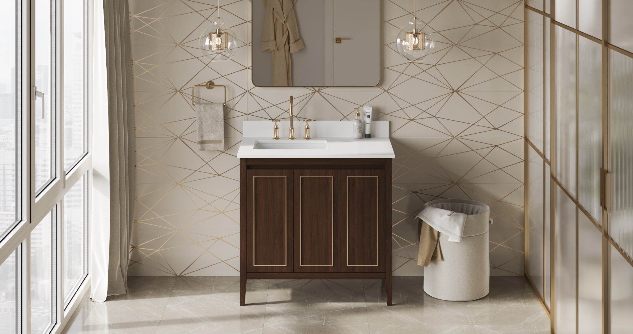 36" Percival Vanity – Dark Walnut
