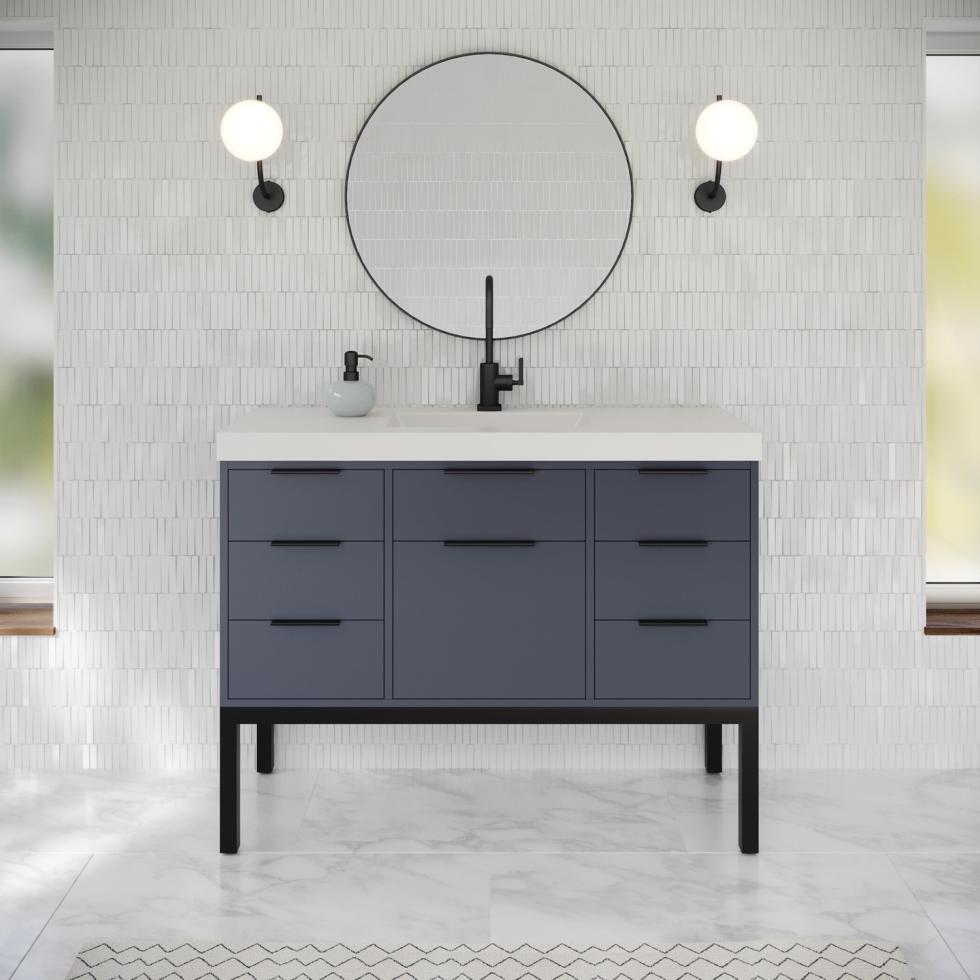 48" Gardner Vanity – Blue Steel