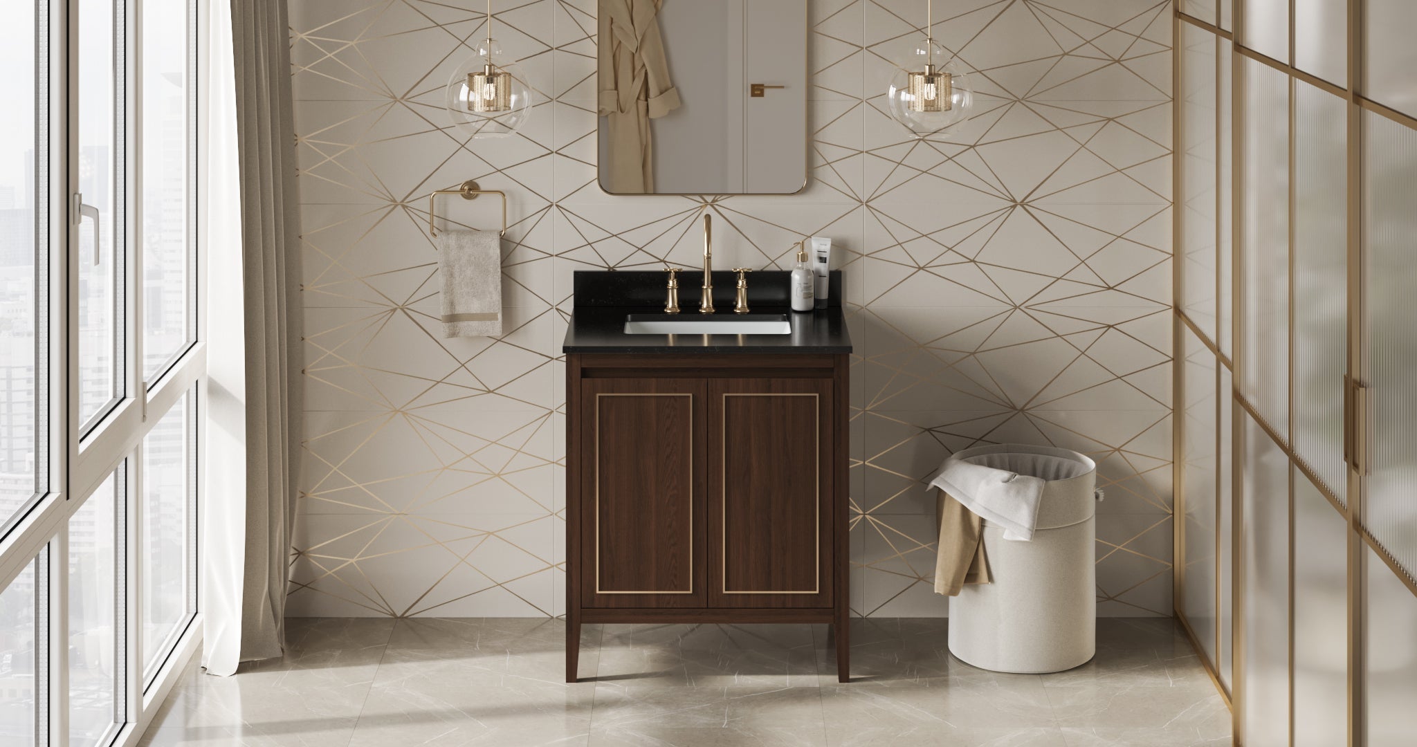 30" Percival Vanity – Dark Walnut