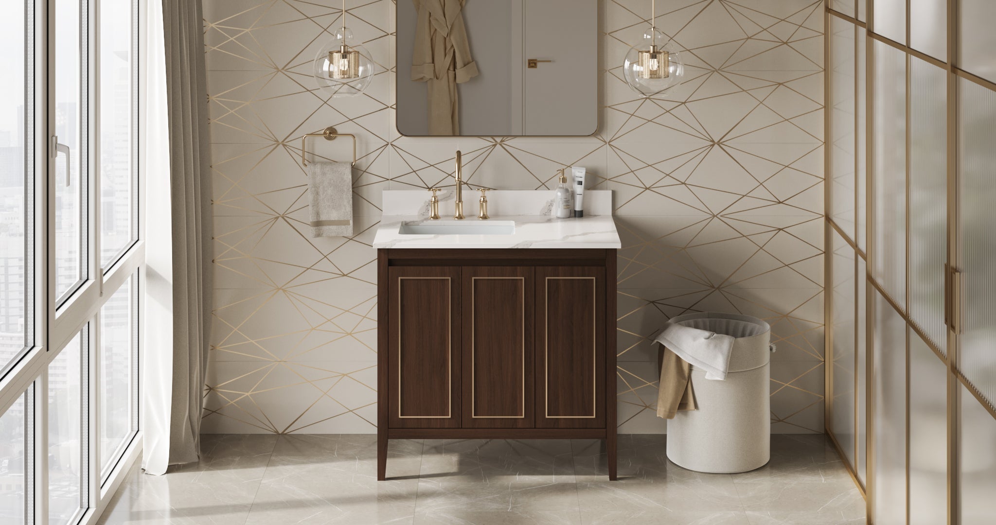 36" Percival Vanity – Dark Walnut