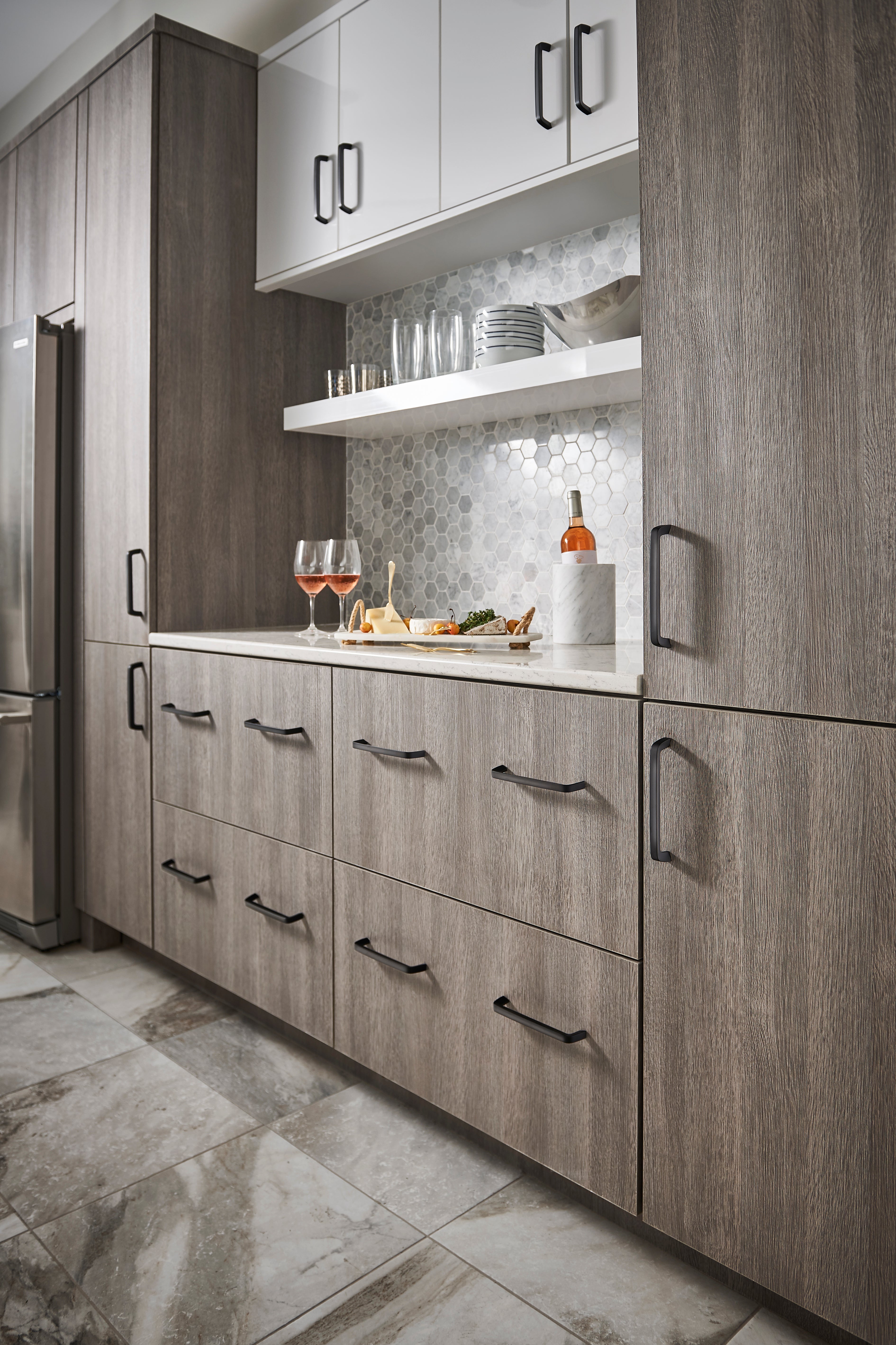 Tapered Bar 6 5/16" Center to Center Bar Pull - Ash Gray