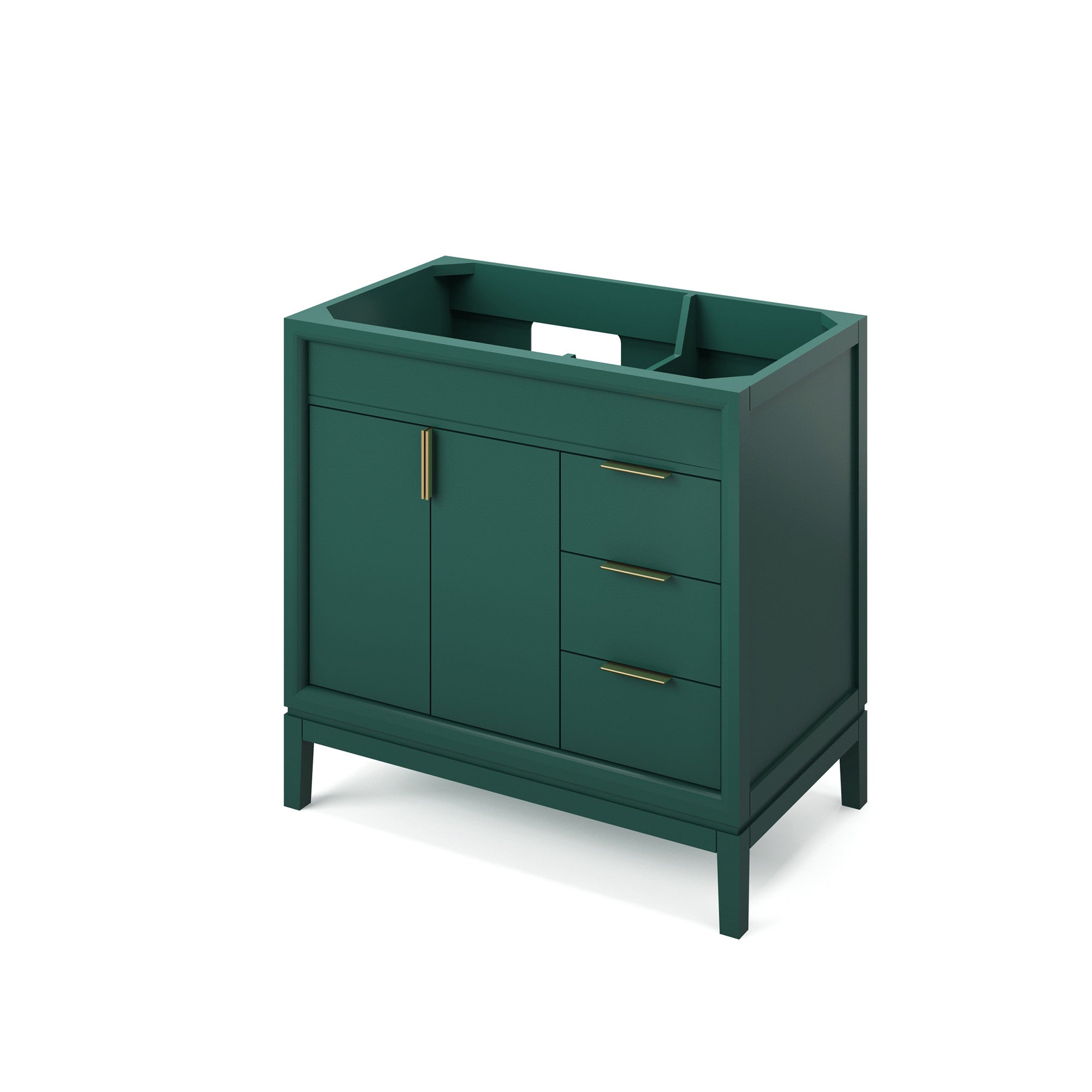 36" Theodora Vanity – Left Offset – Forest Green