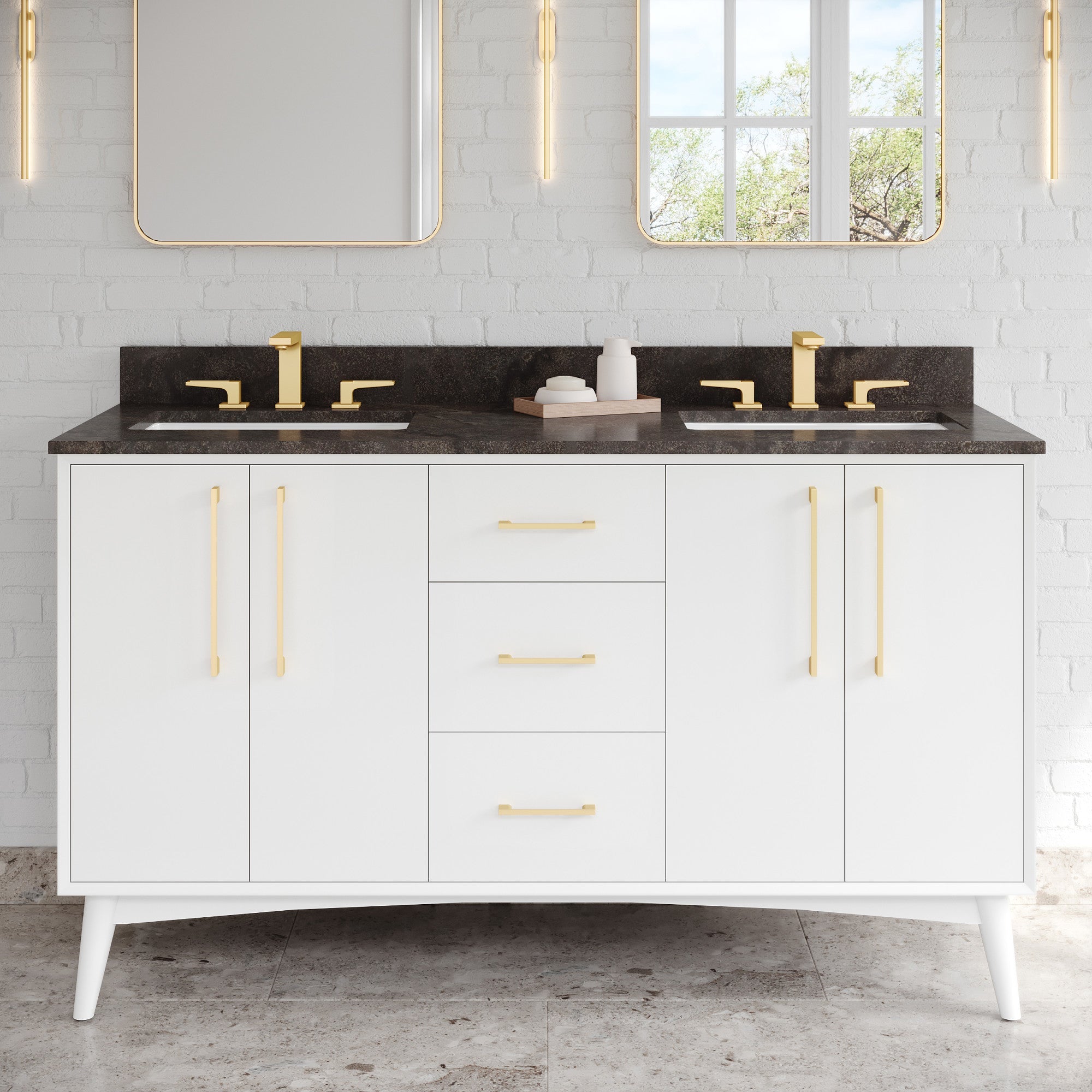 60" Dashwood Vanity – Double Bowl – White