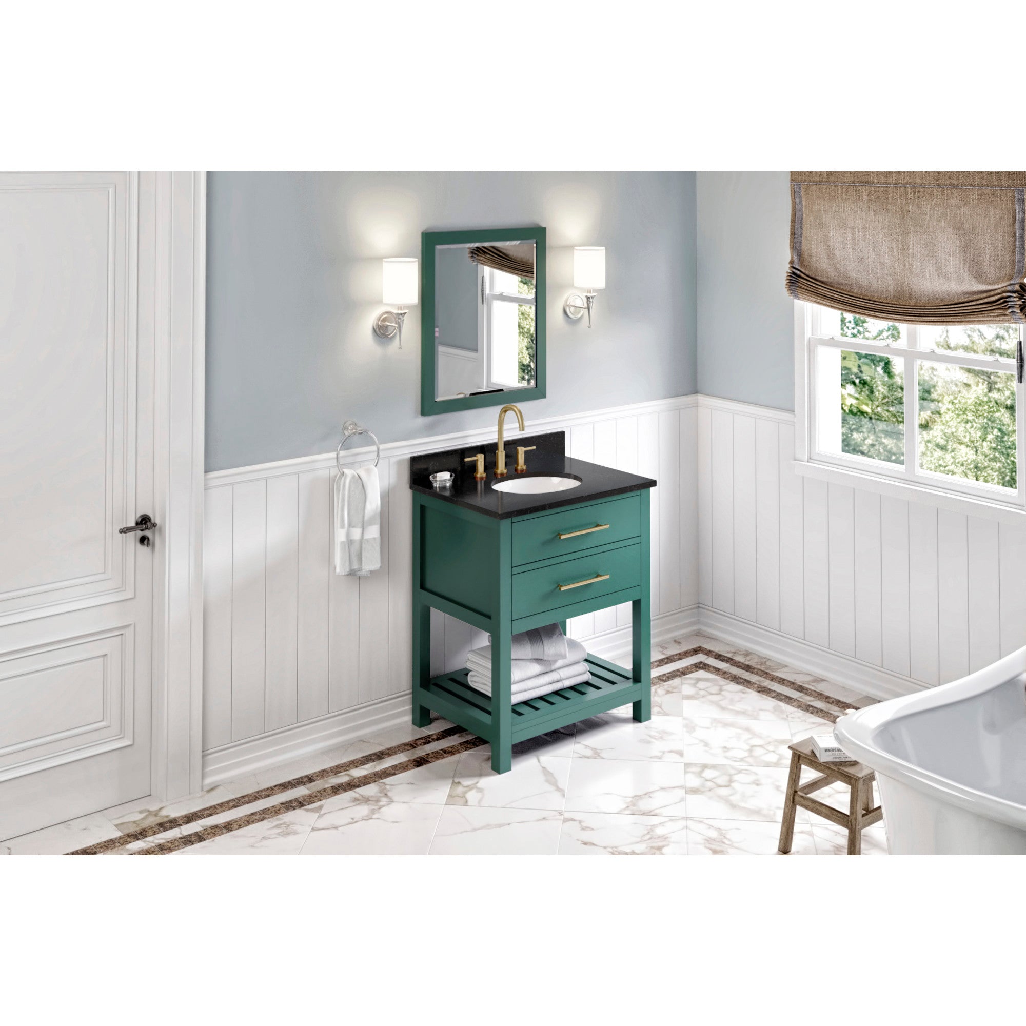 30" Wavecrest Vanity – Forest Green