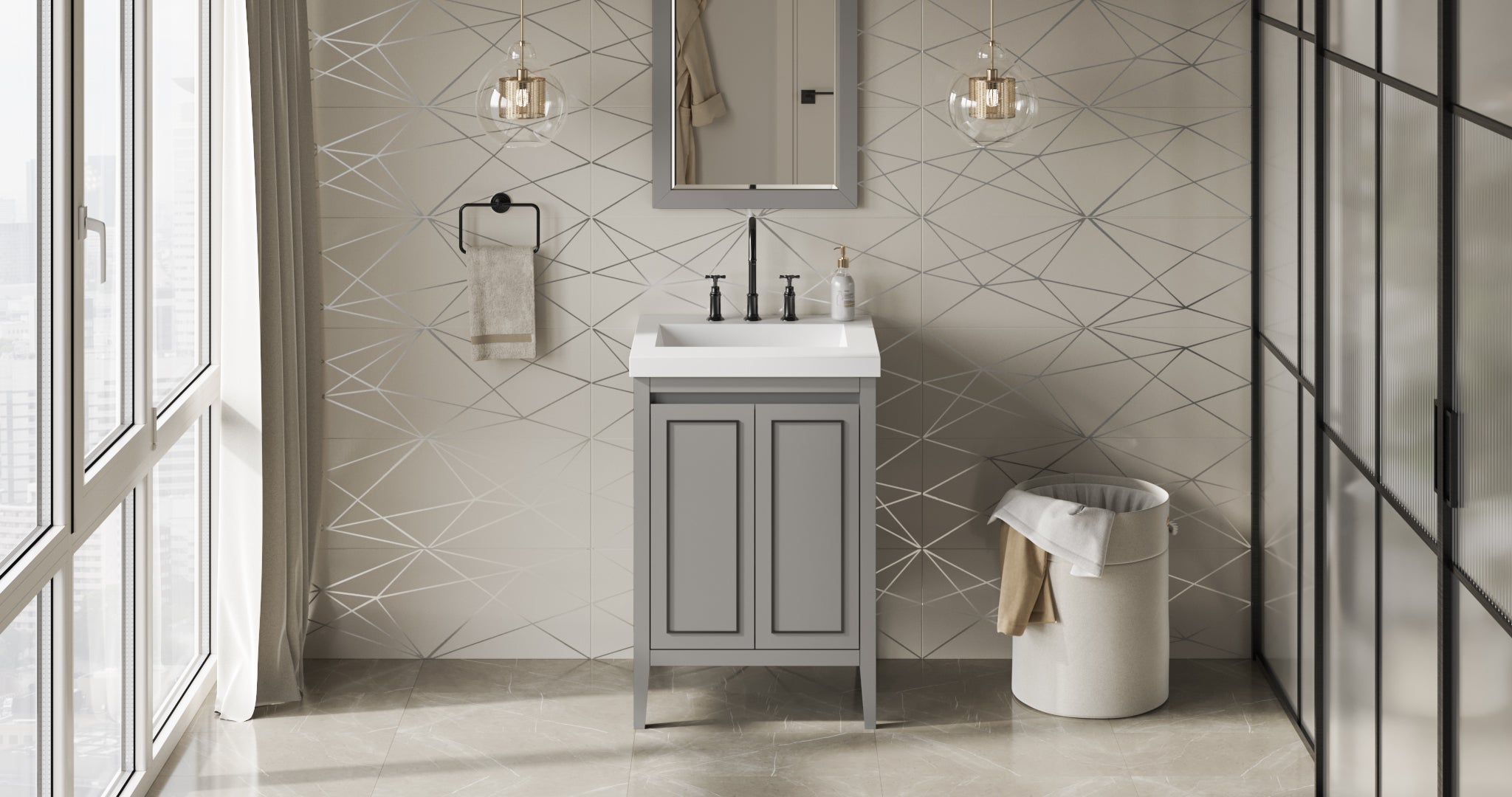 24" Percival Vanity – Grey