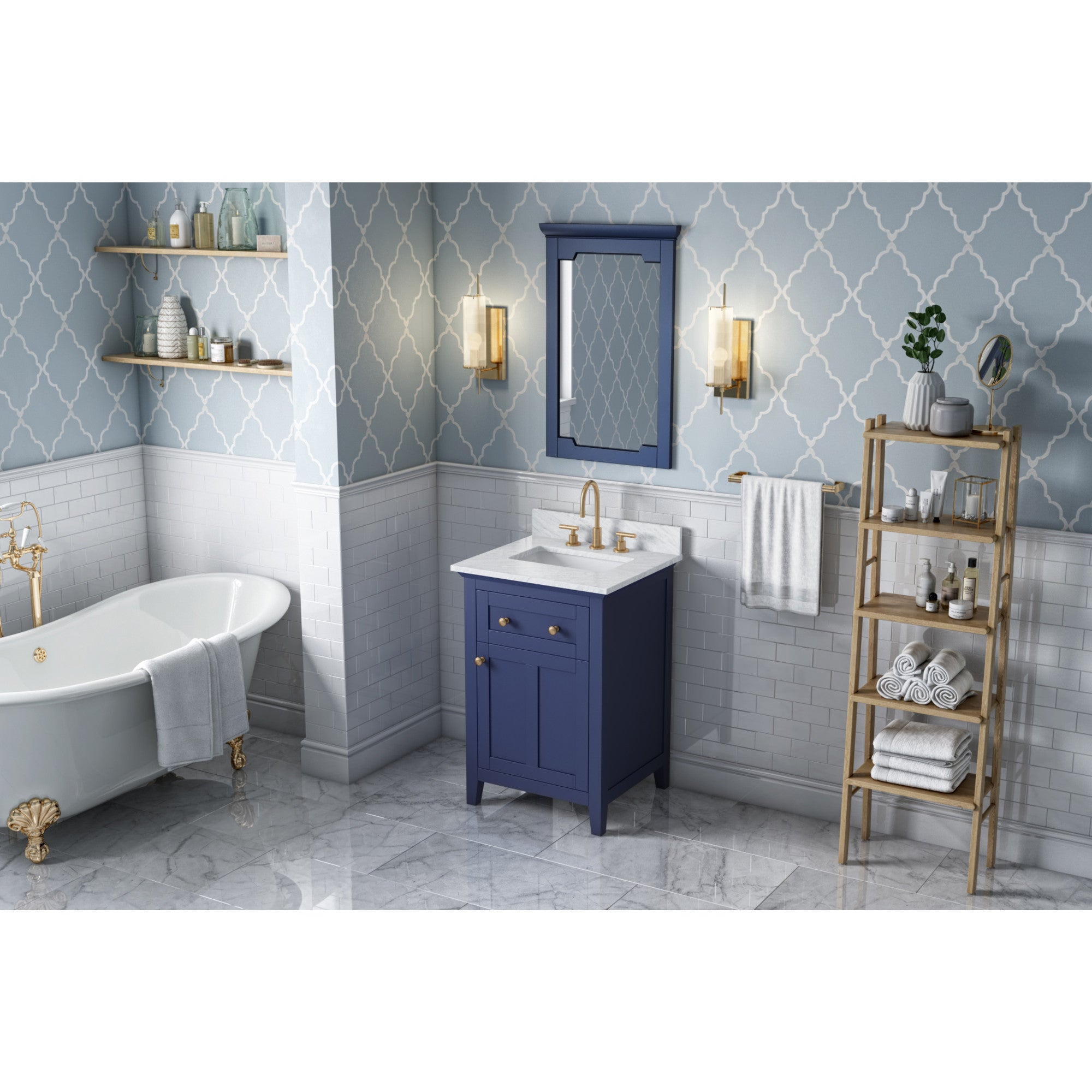 22" W x 1-1/2" D x 34" H Hale Blue Chatham mirror