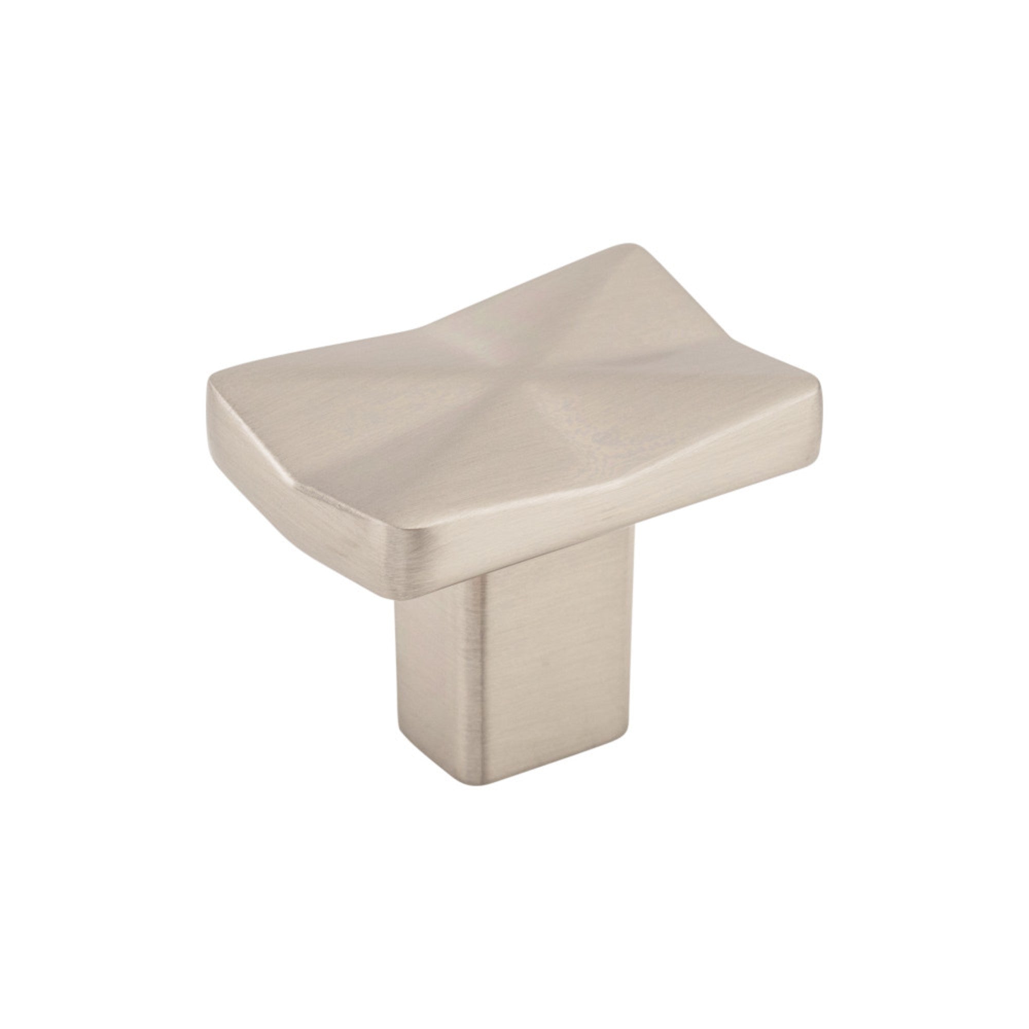 Quilted 1 1/4" Length Rectangle Knob - Brushed Satin Nickel