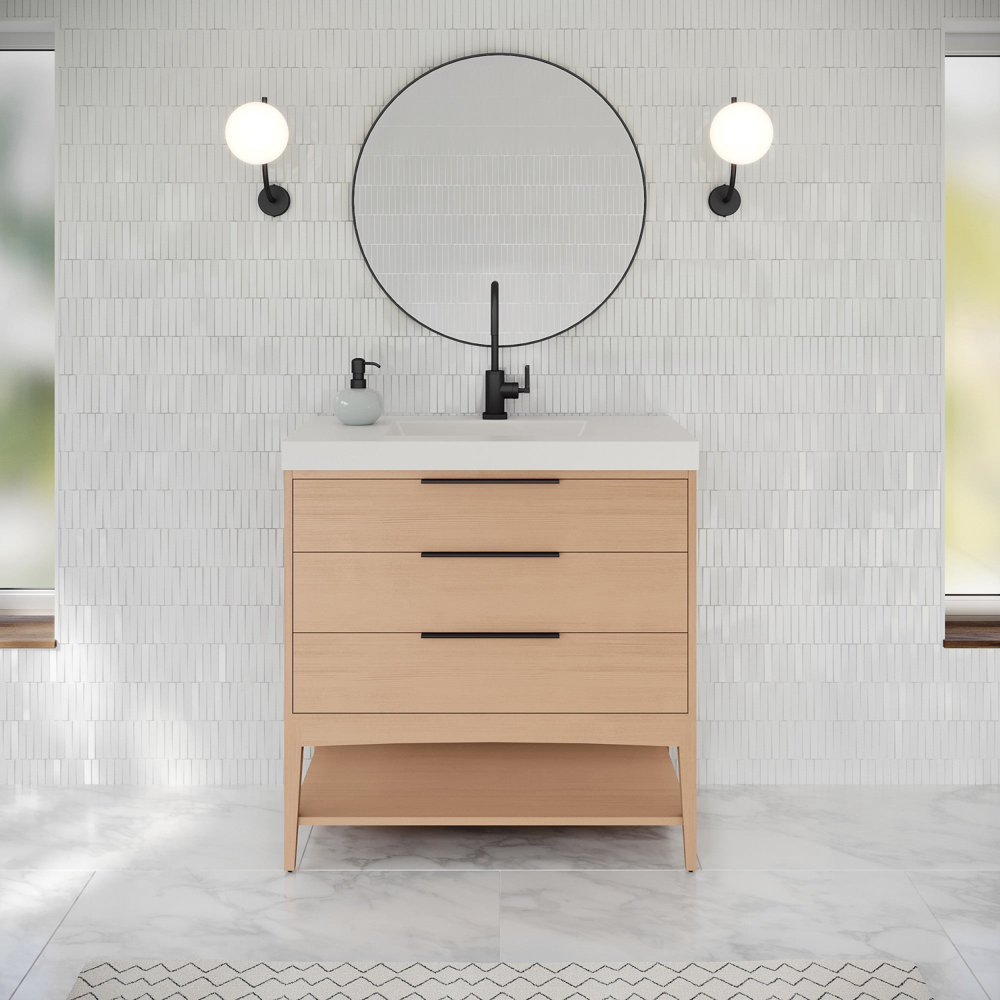 36" Gardner Vanity – Natural Oak