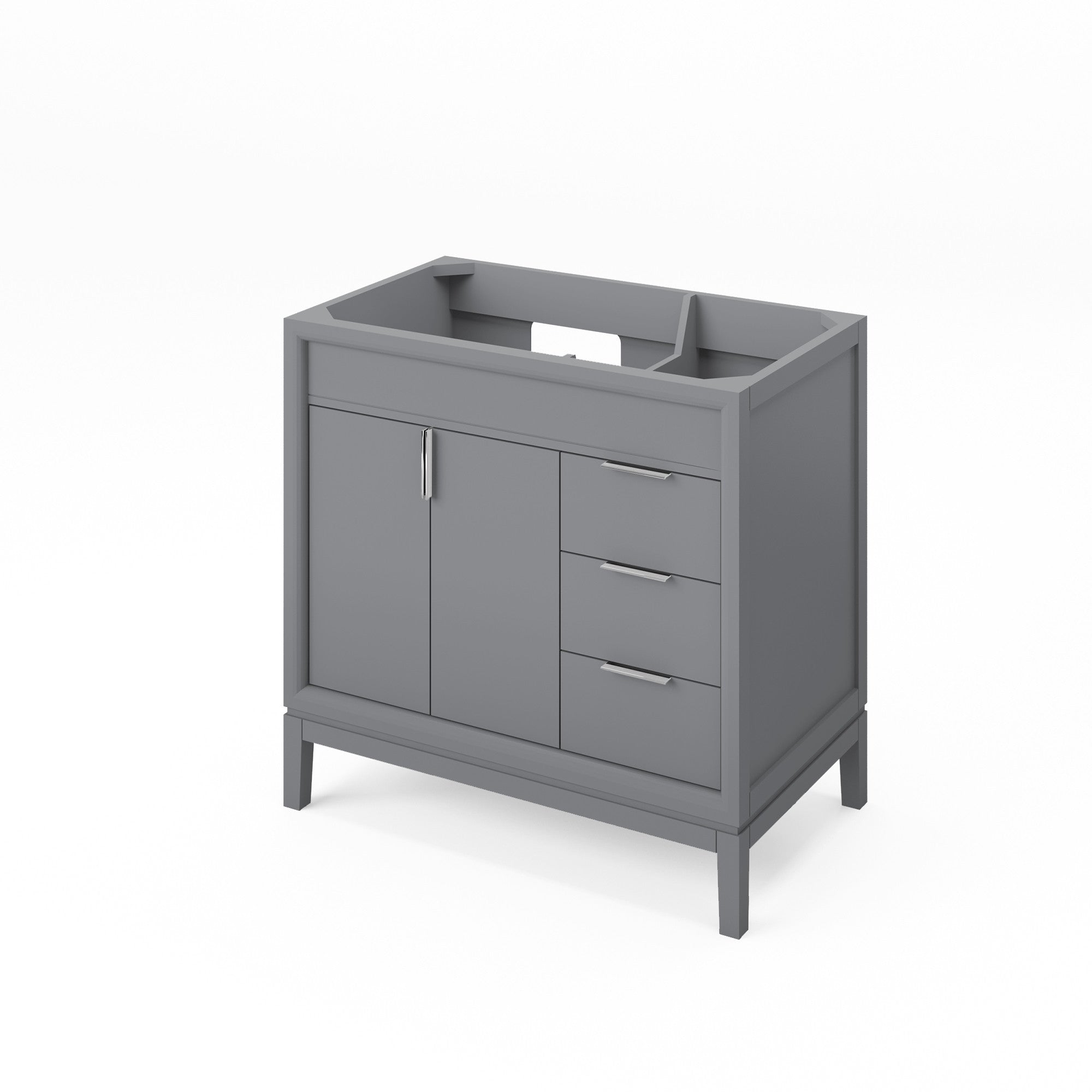 36" Theodora Vanity – Left Offset – Grey