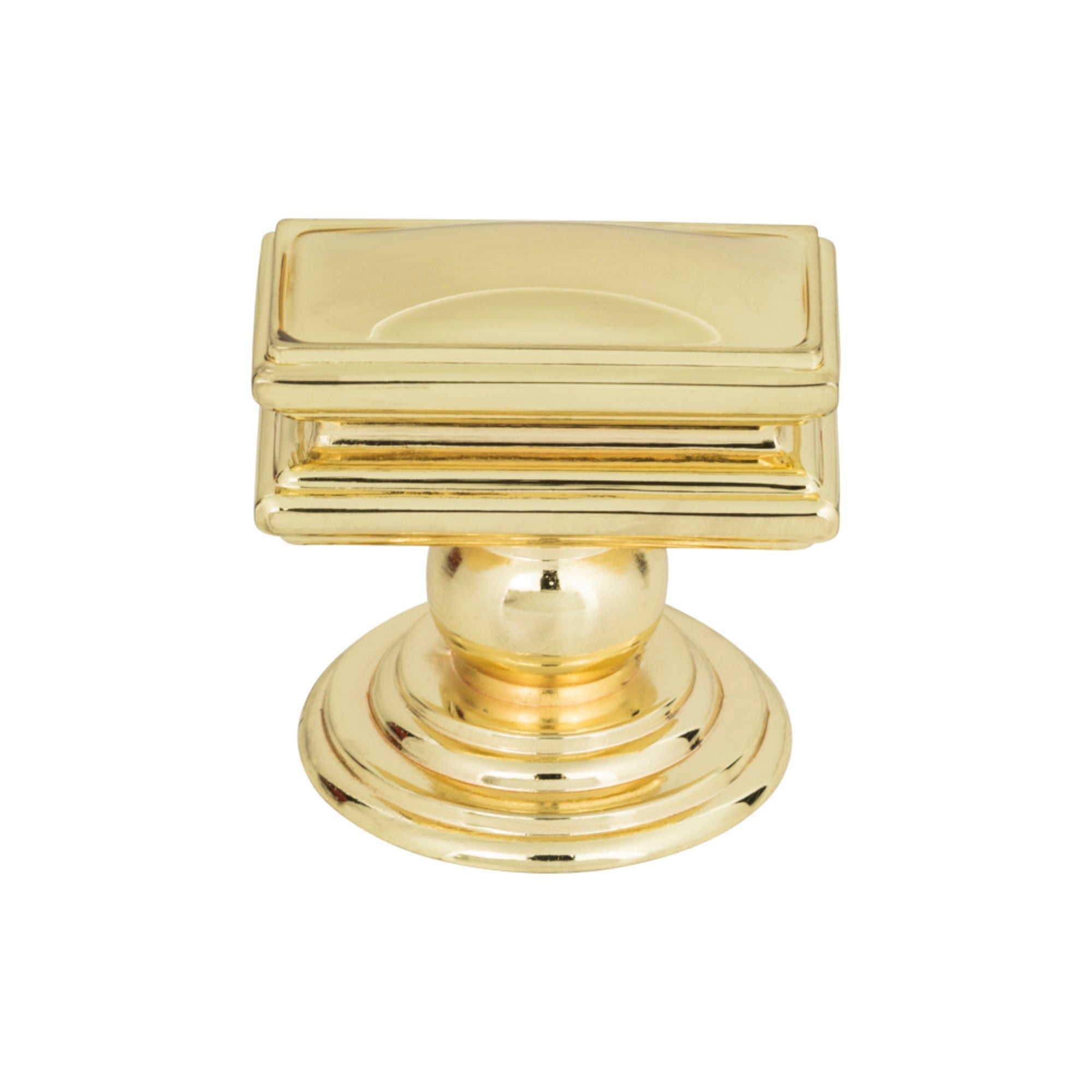 Campaign Rectangle Knob - Polished Brass
