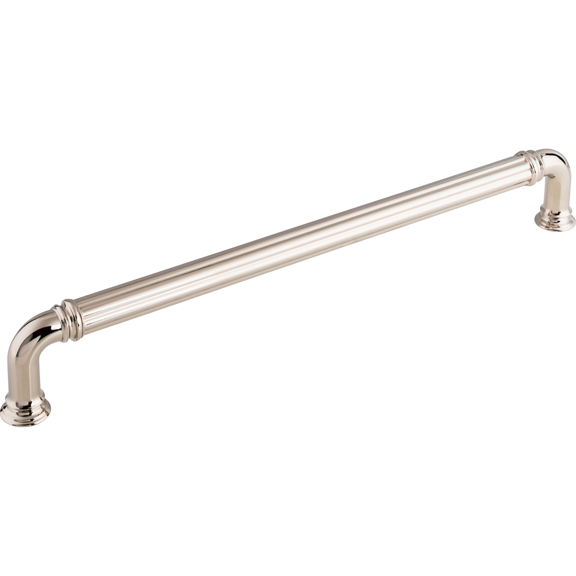 Reeded 12" Center to Center Appliance Pull - Polished Nickel