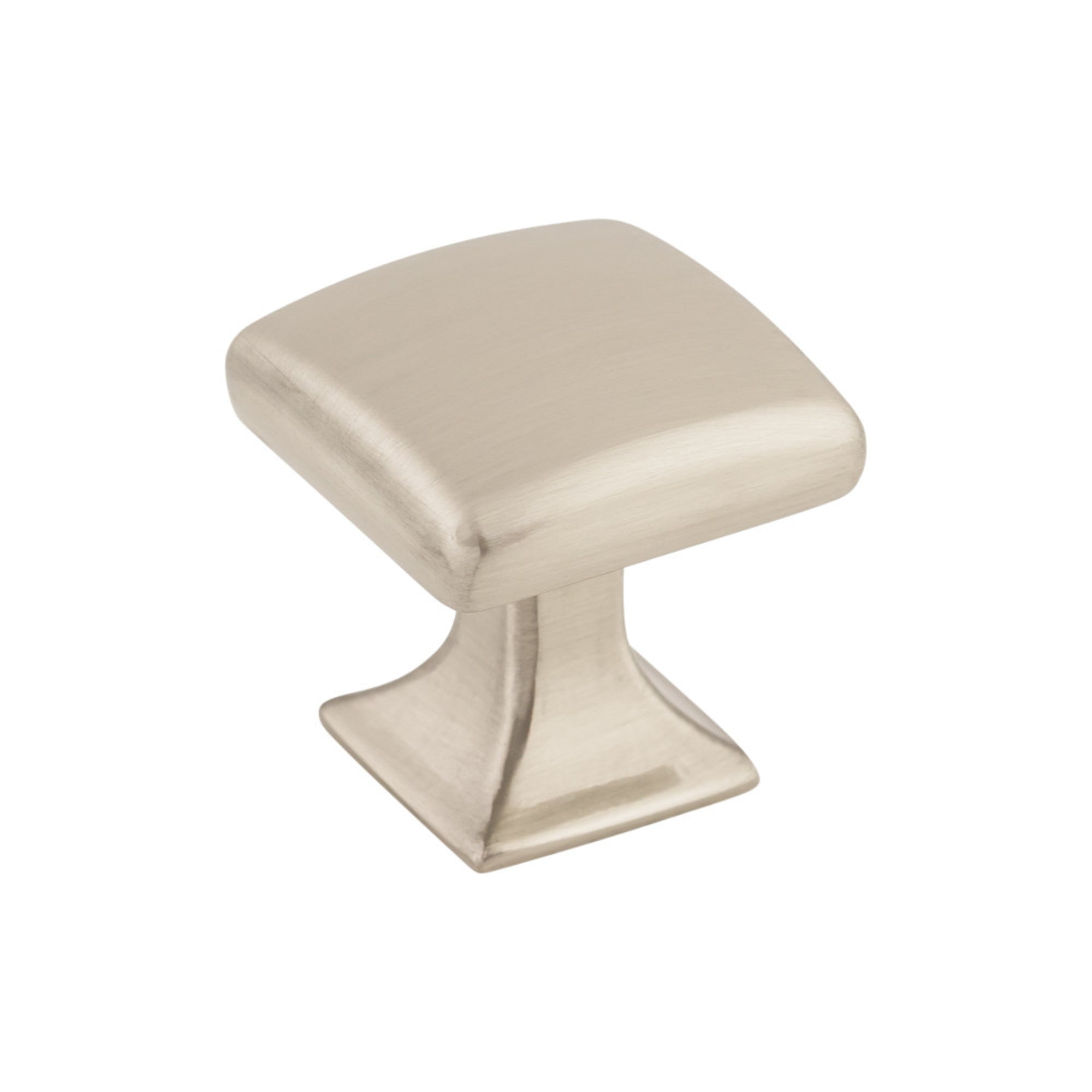 Contour 1 1/8" Length Square Knob - Brushed Satin Nickel