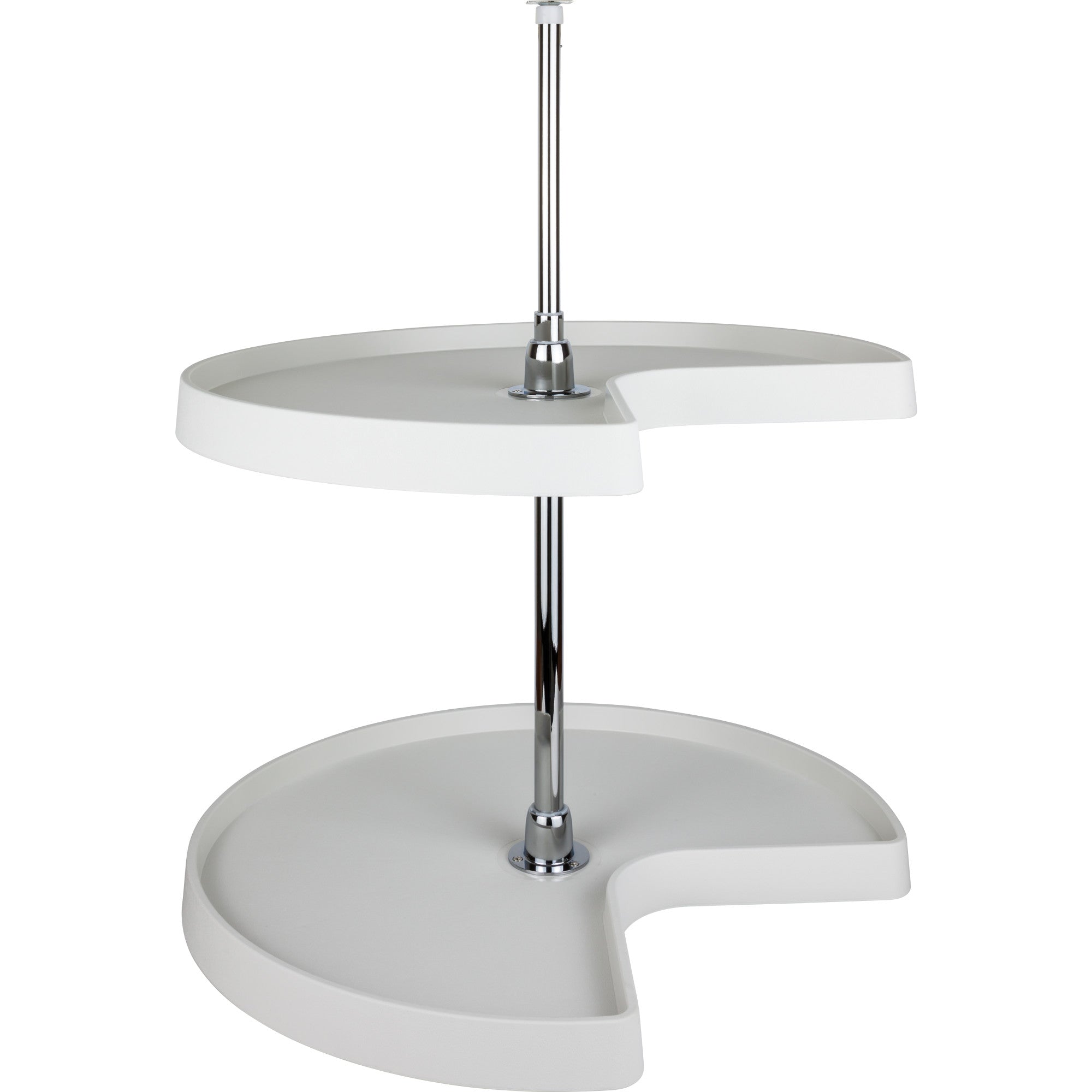 32" Kidney Two-Shelf Plastic Lazy Susan Set with Chrome Hubs