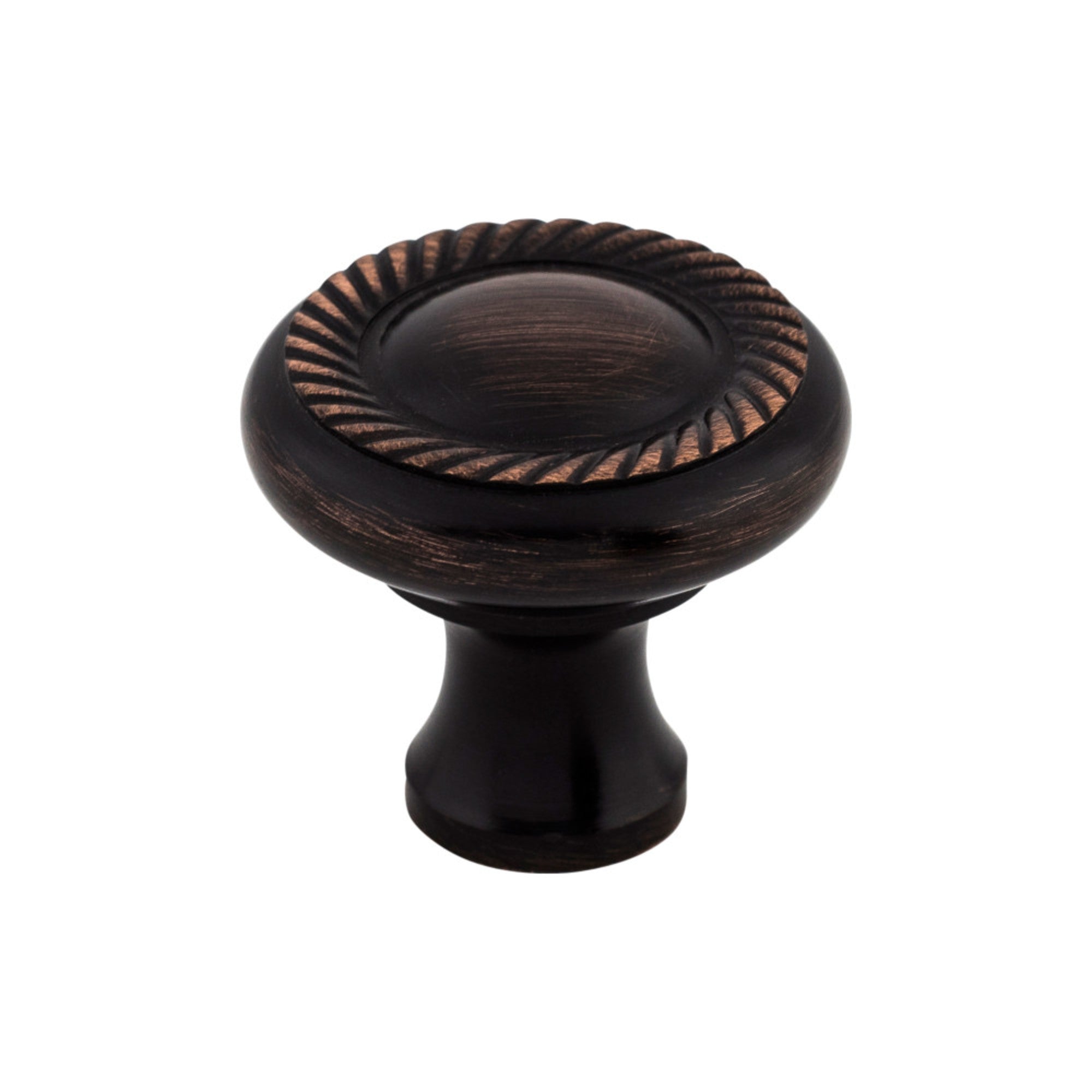 Swirl Cut 1 1/4" Diameter Round Knob - Tuscan Bronze