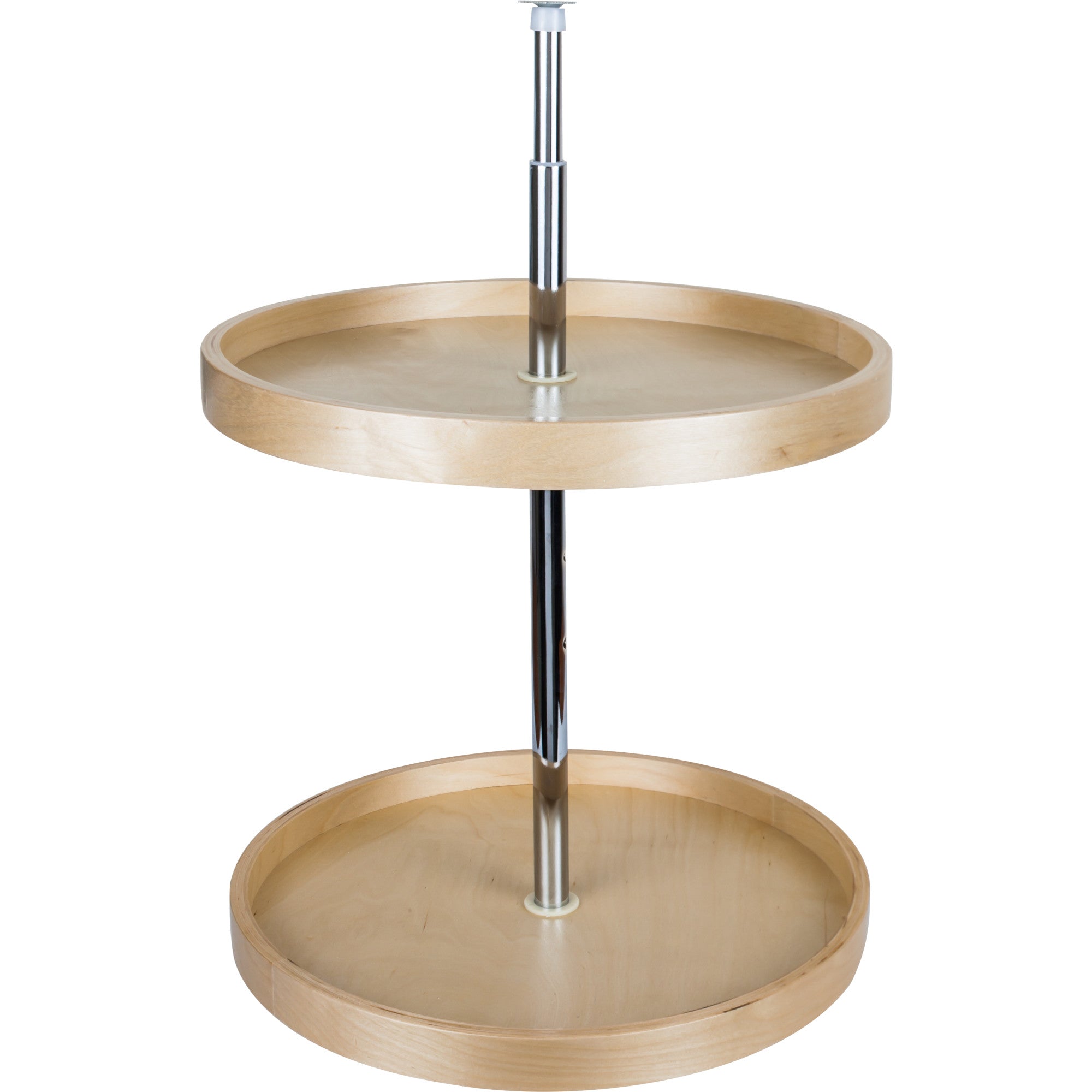 20" Round Two-Shelf Banded Wood Lazy Susan Set
