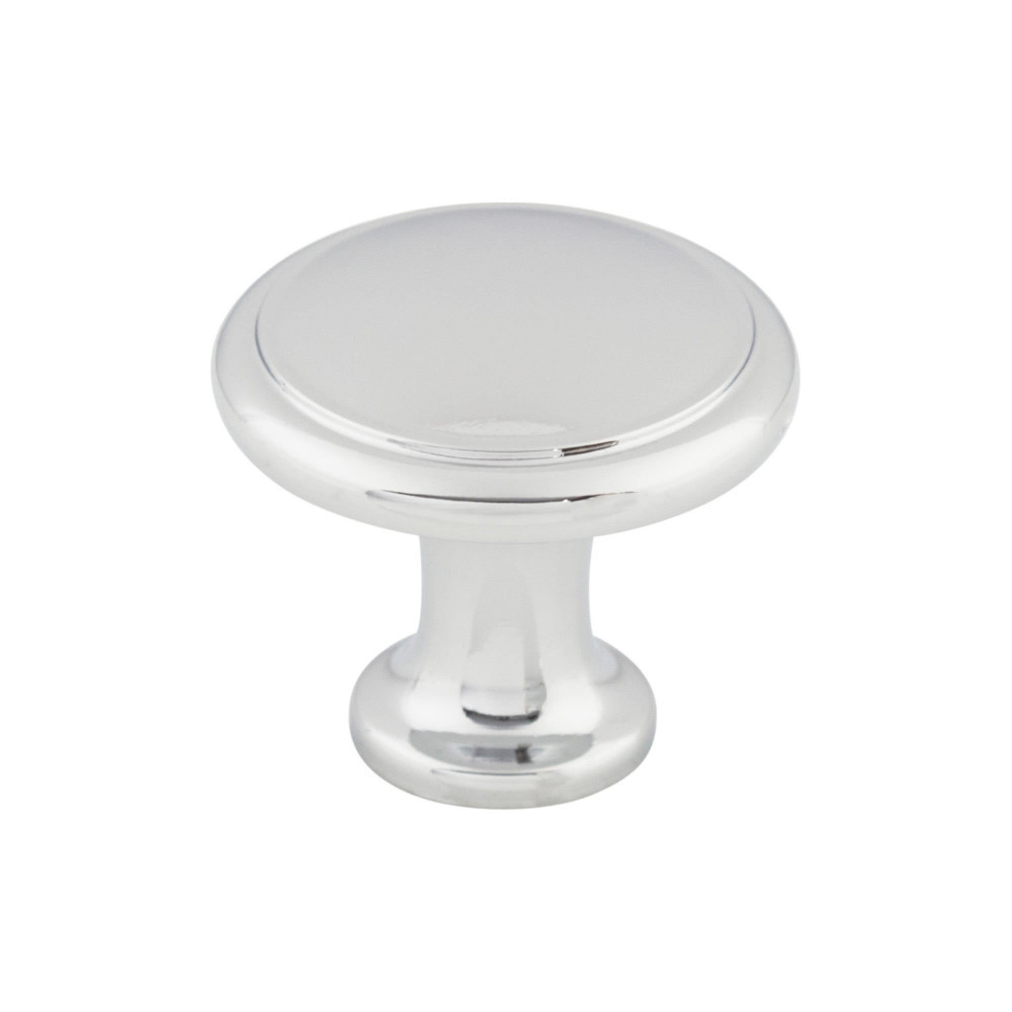 Ringed 1 1/8" Diameter Round Knob - Polished Chrome